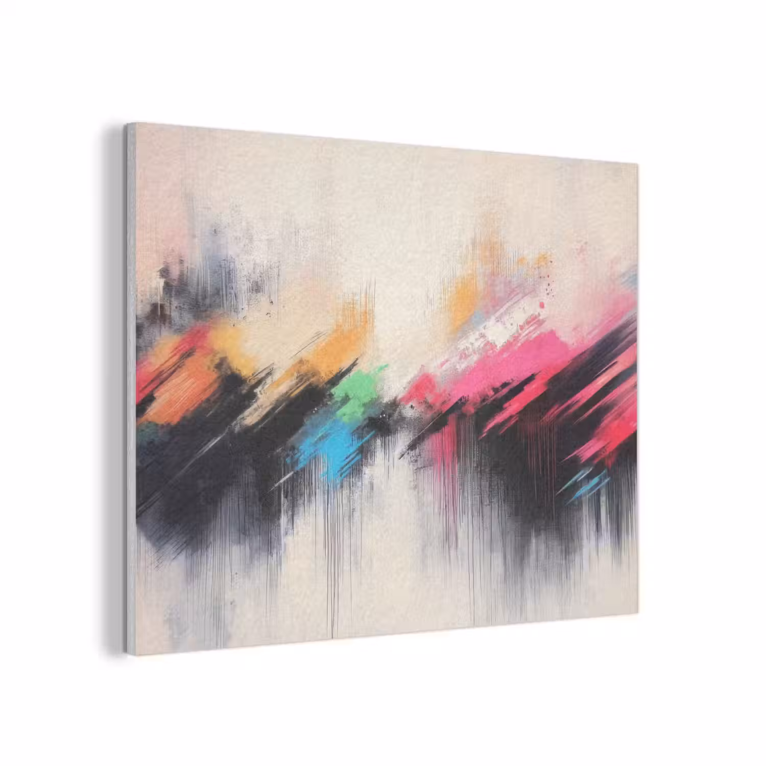 Dynamisch - Abstract - Kleurrijk - Zwart PET vilt klein -3d