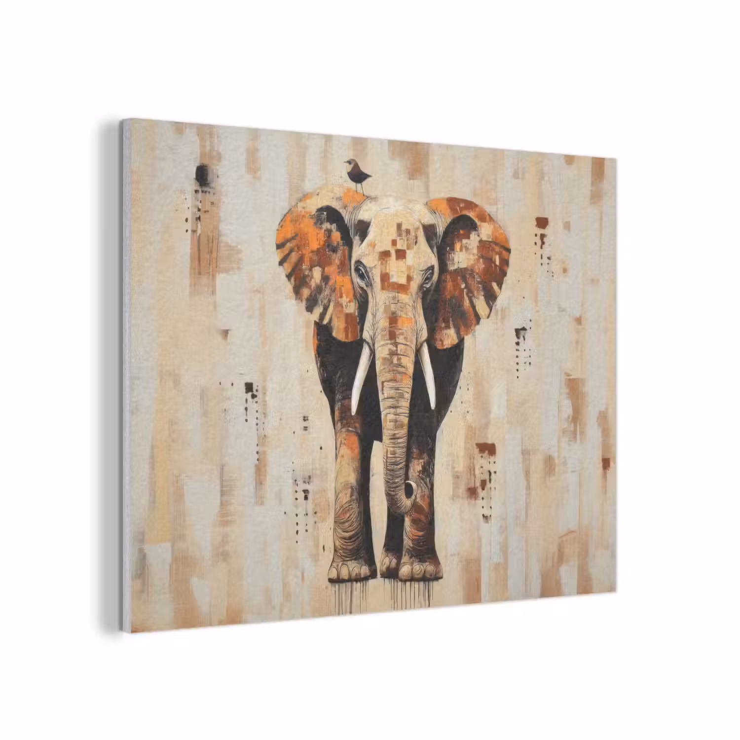 Olifant - Slurf - Mozaïek - Abstract PET vilt klein -3d