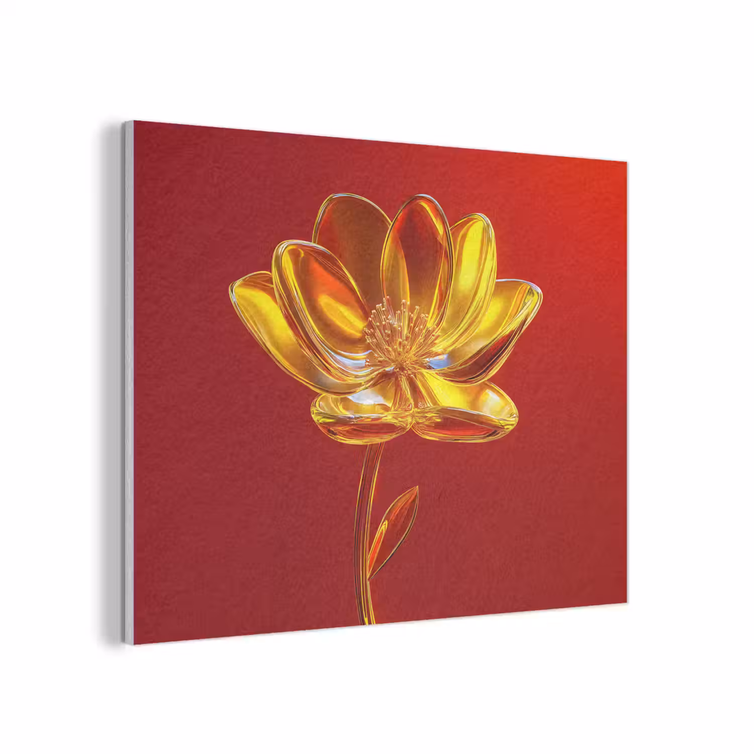 Bloem - Goud - Glazen PET vilt klein -3d