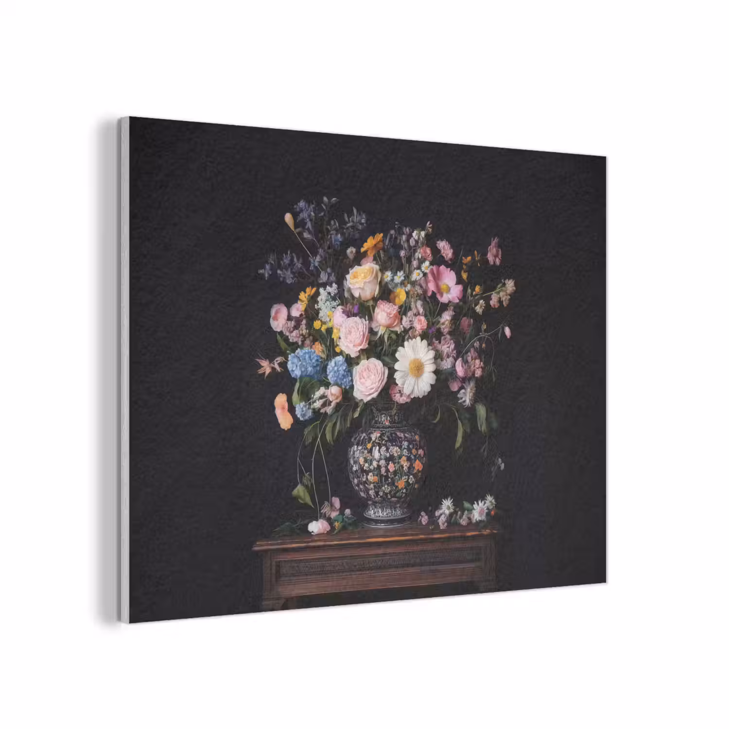 Bloemenvaas - Hout - Bloemen - Boeket PET vilt klein -3d
