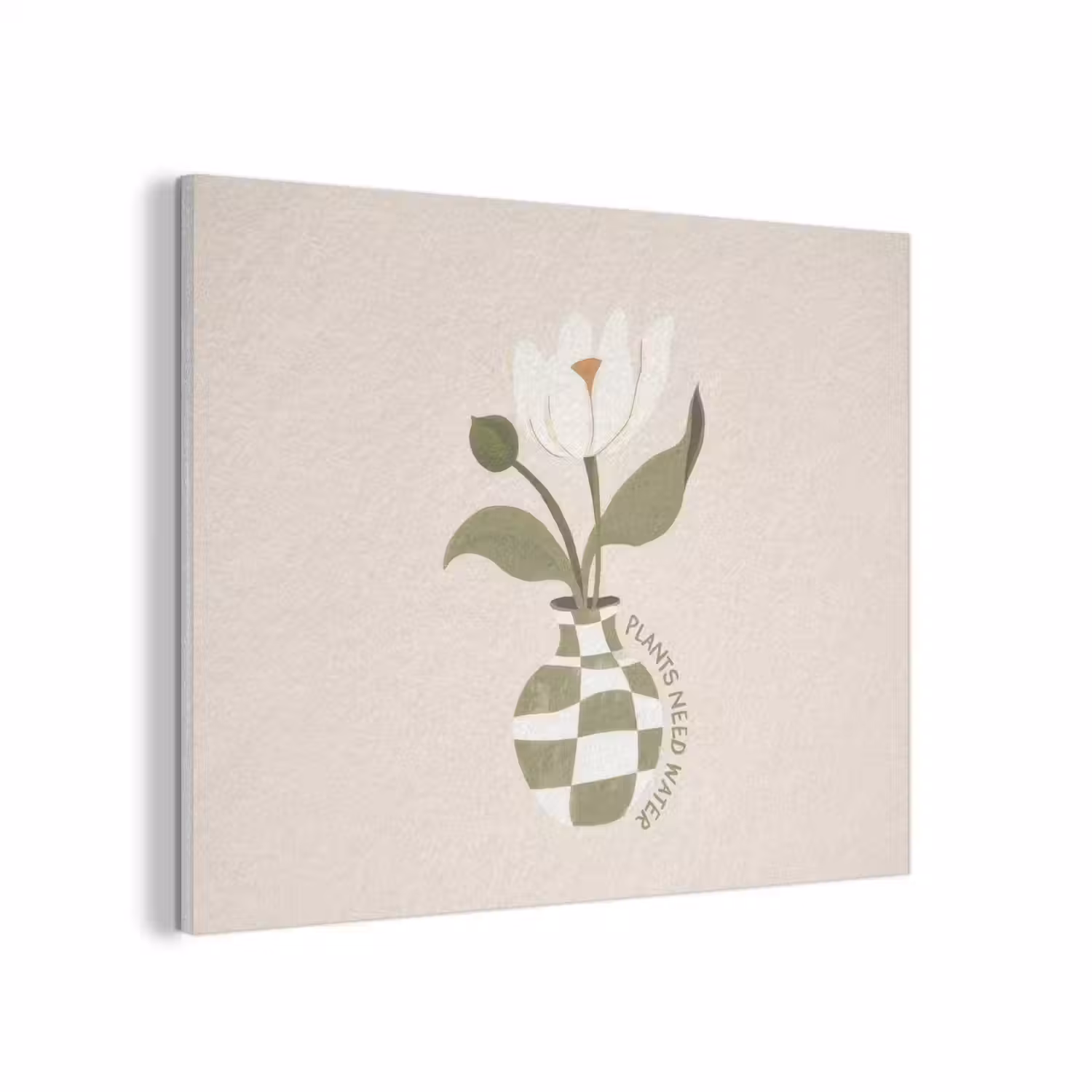 Bloem - Wit - Vaas - Quote PET vilt klein -3d
