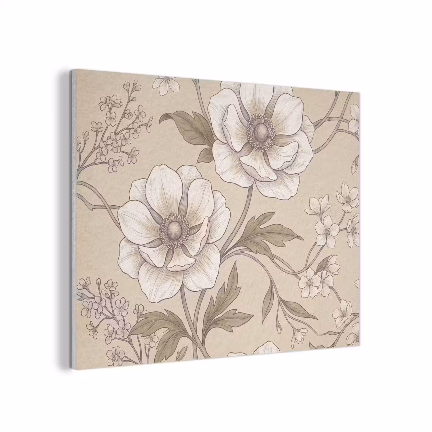 Bloemen - Patroon - Beige PET vilt klein -3d