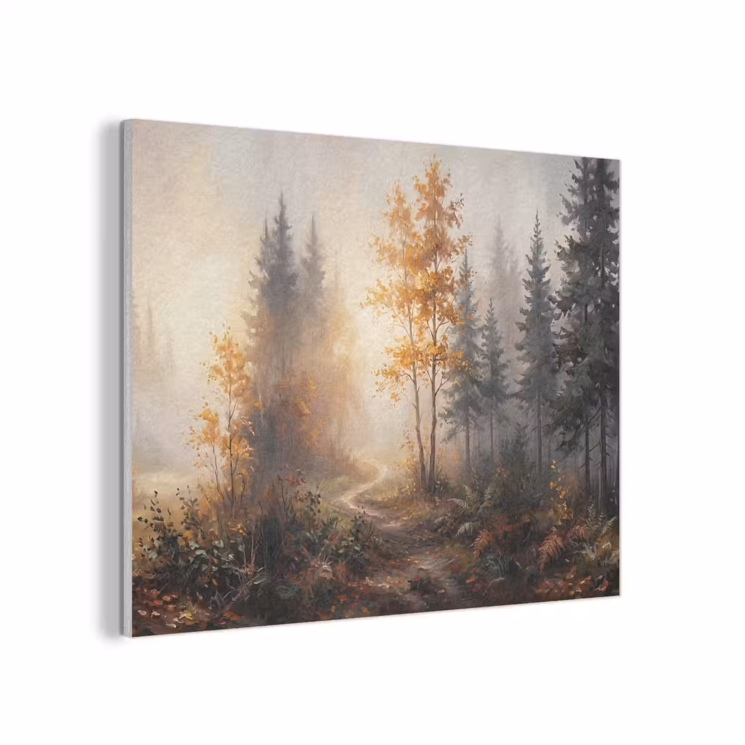 Bospad - Herfstbladeren - Natuur - Schilderachtig - Oranje PET vilt klein -3d