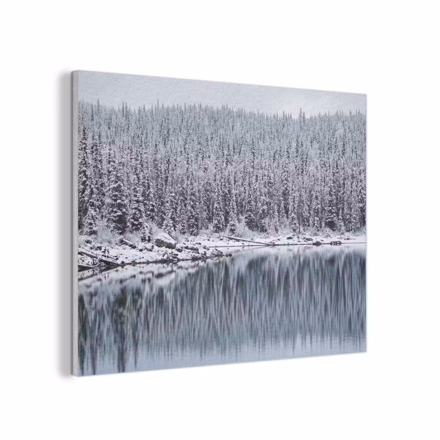 Bos - Reflectie - Meer - Winter - Serene PET vilt klein -3d