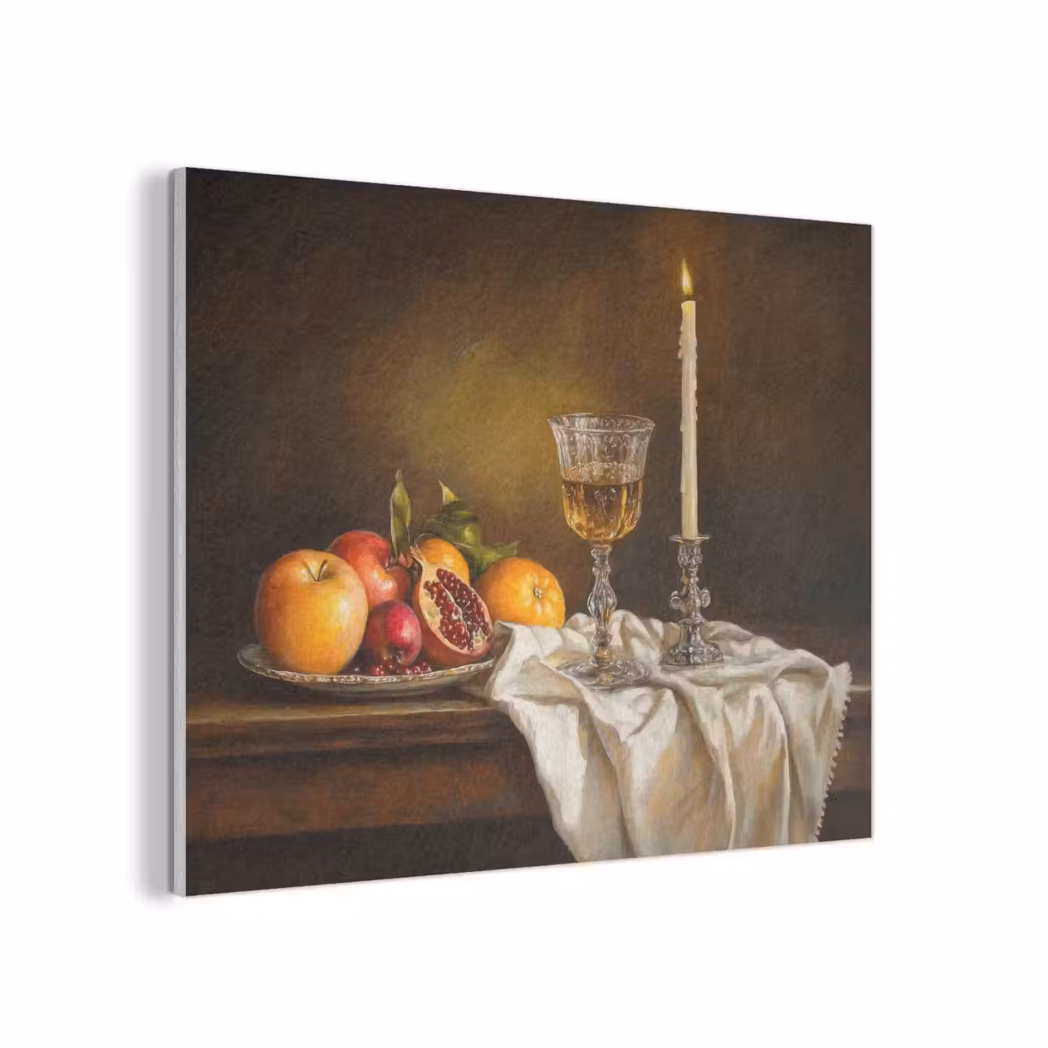 Fruit - Stilleven - Wijn - Kaars PET vilt klein -3d