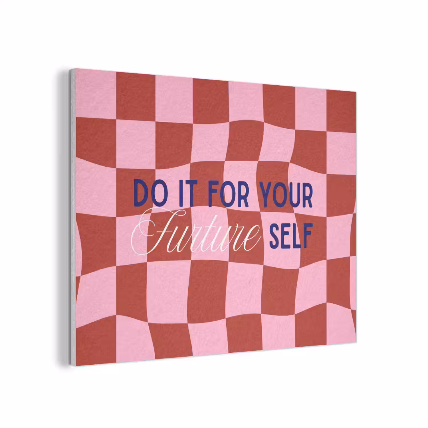 Furture - Geblokt - Rood PET vilt klein -3d