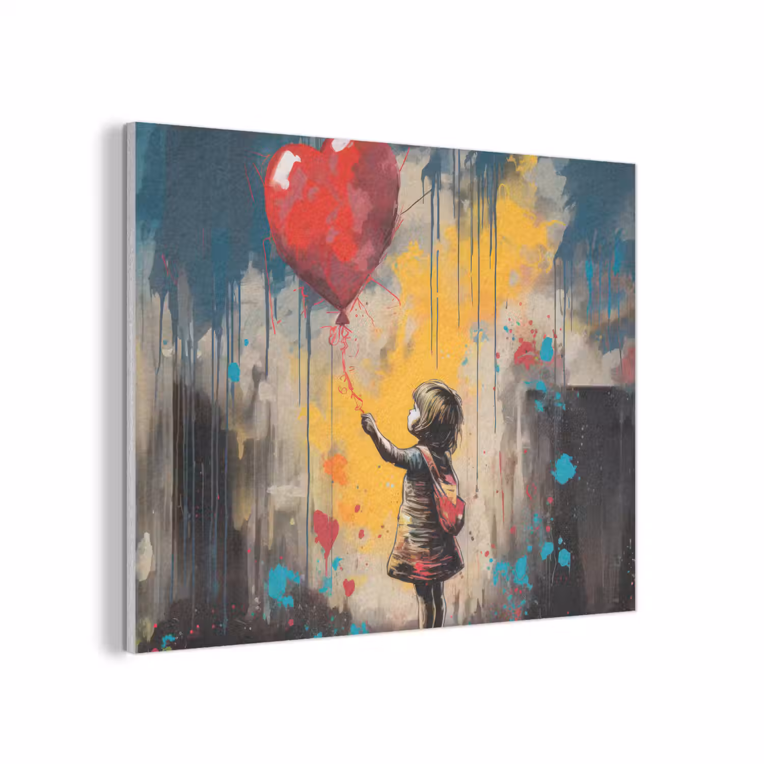 Meisje - Ballon - Hart - Graffiti PET vilt klein -3d