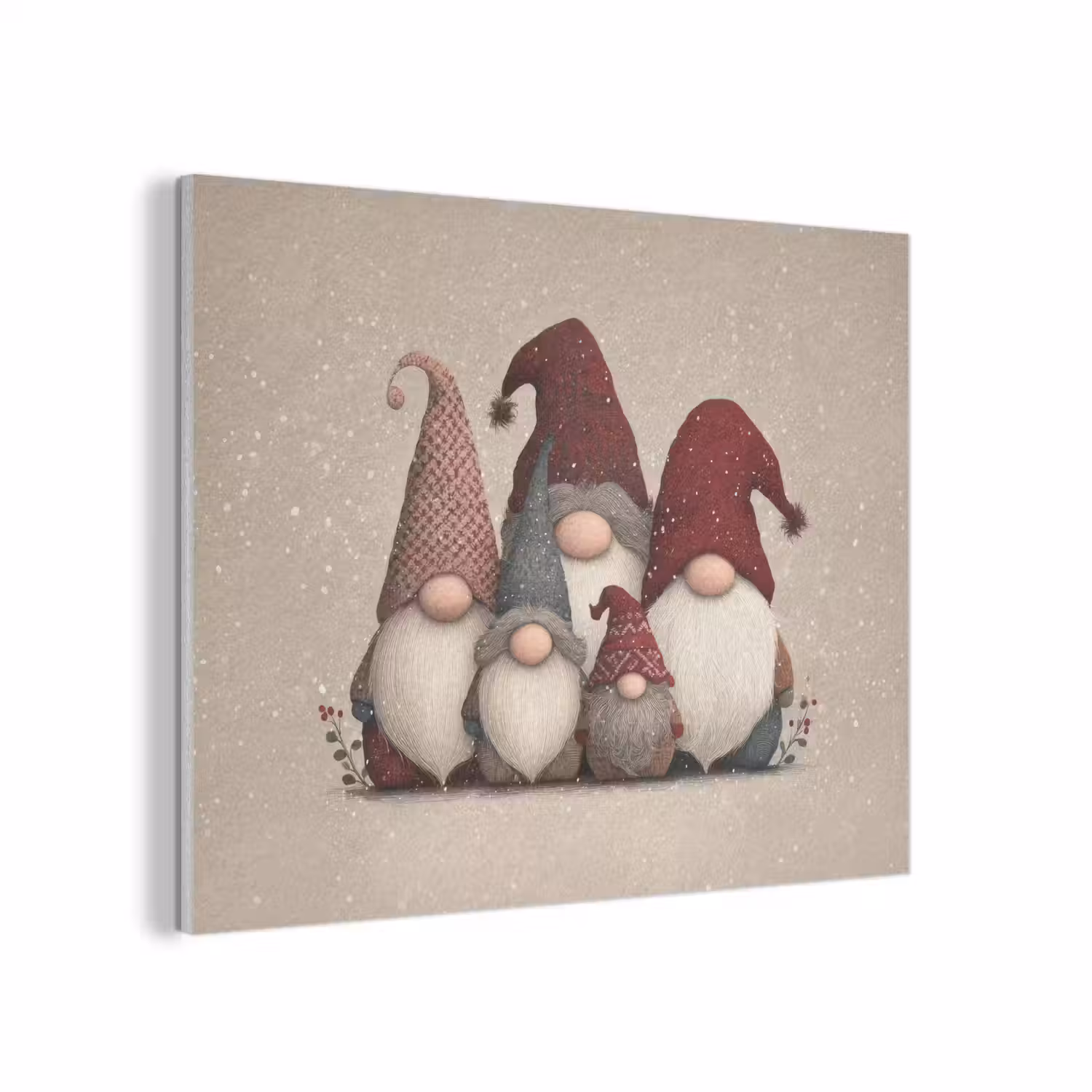 Kabouters - Kerst - Sneeuw - Puntmutsen PET vilt klein -3d