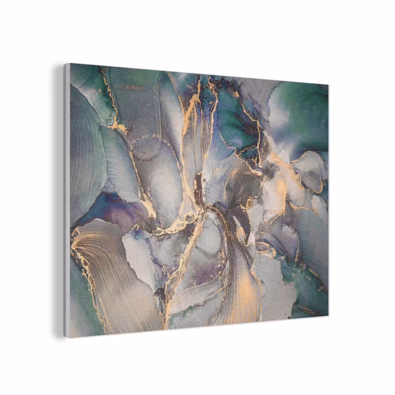 Goud - Blauw - Marmer PET vilt klein -3d