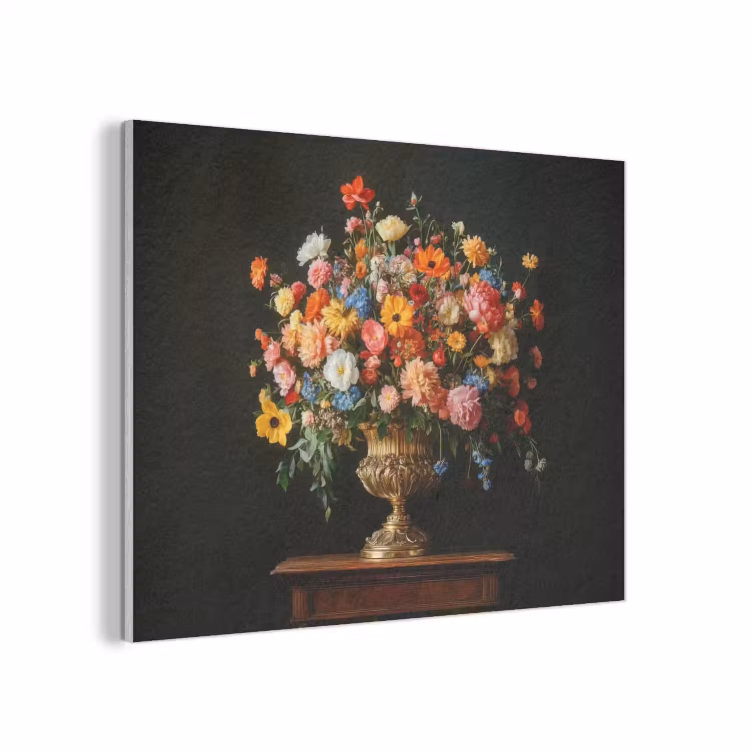Goud - Bloemen - Kleuren - Vaas PET vilt klein -3d