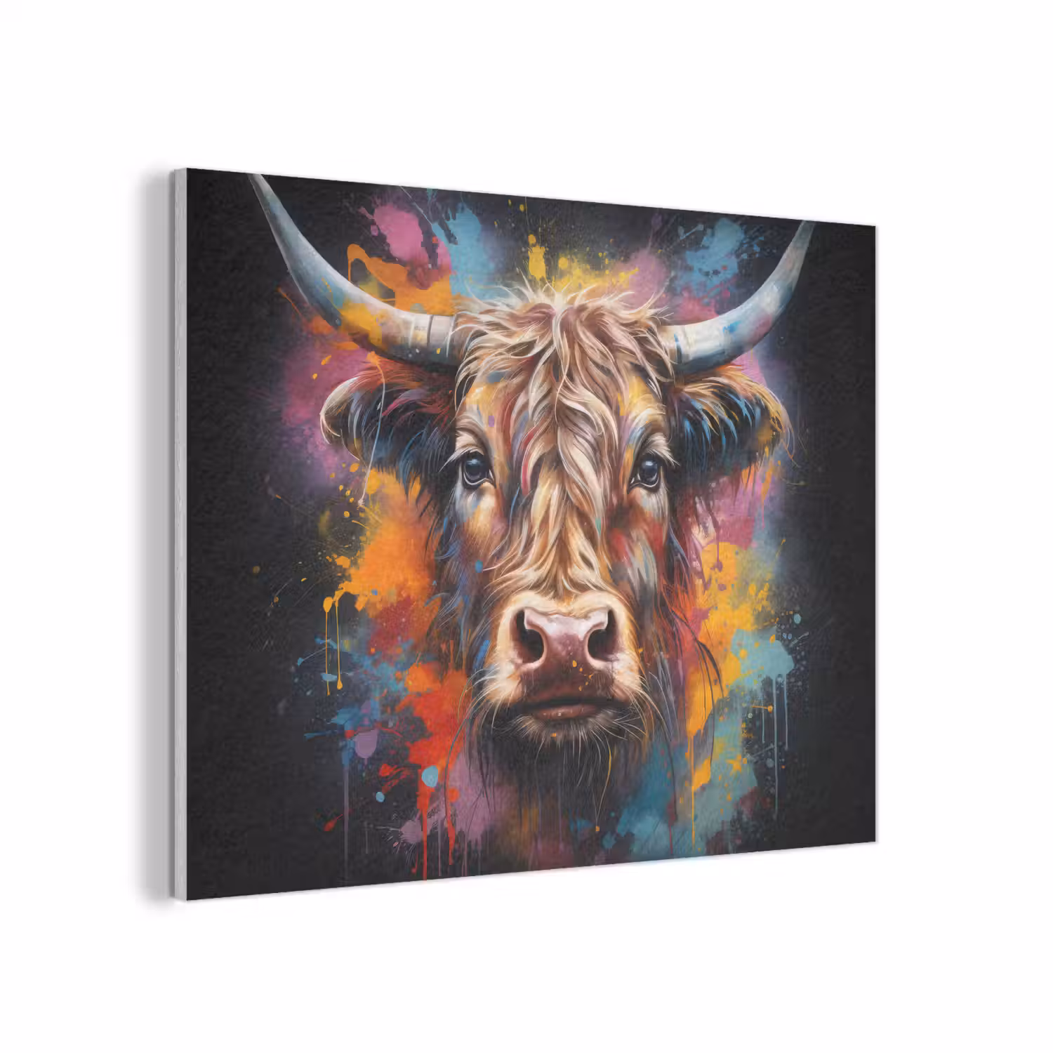 Graffiti - Schotse hooglander - Zwart - Koe PET vilt klein -3d
