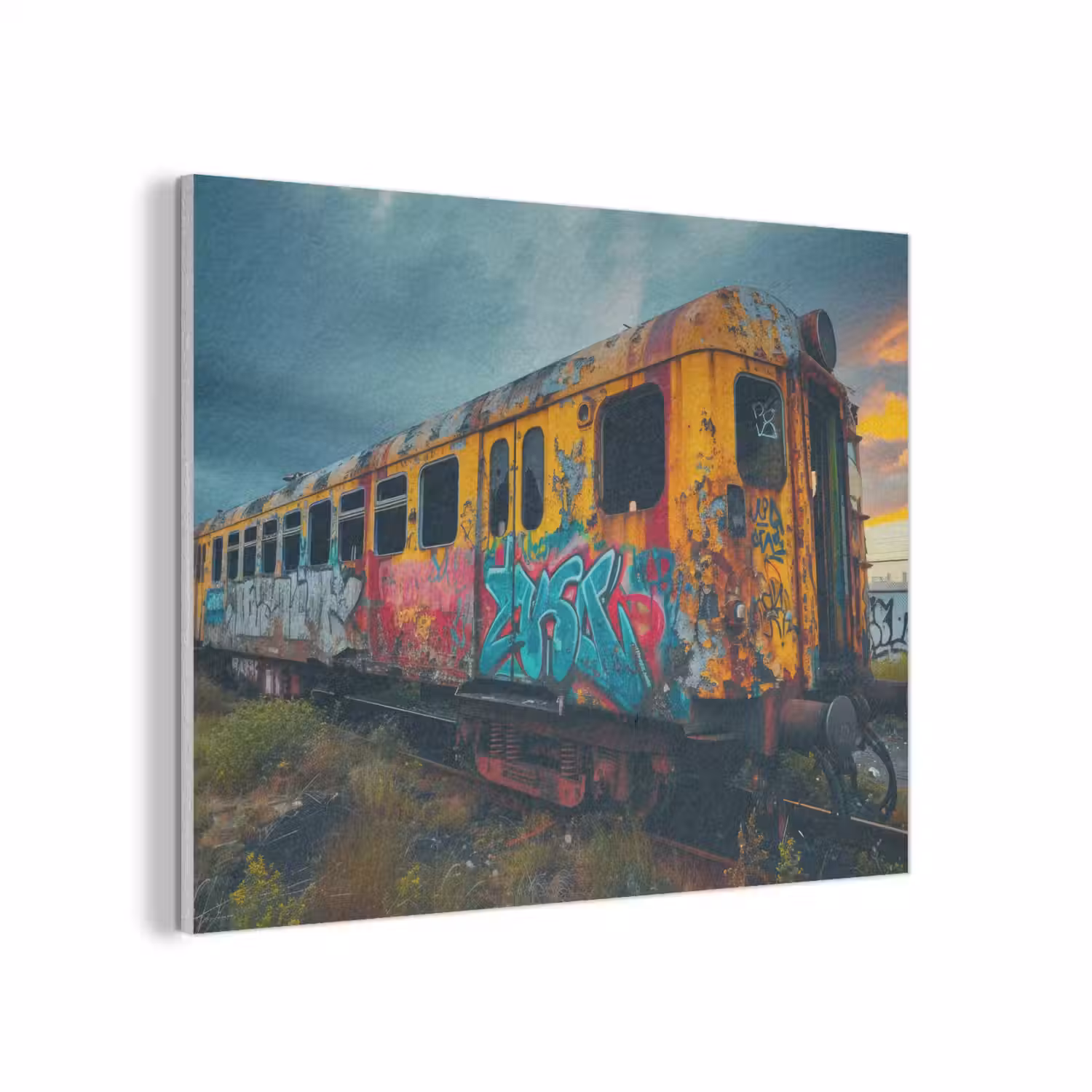 Graffiti - Trein - Street art - Verlaten PET vilt klein -3d