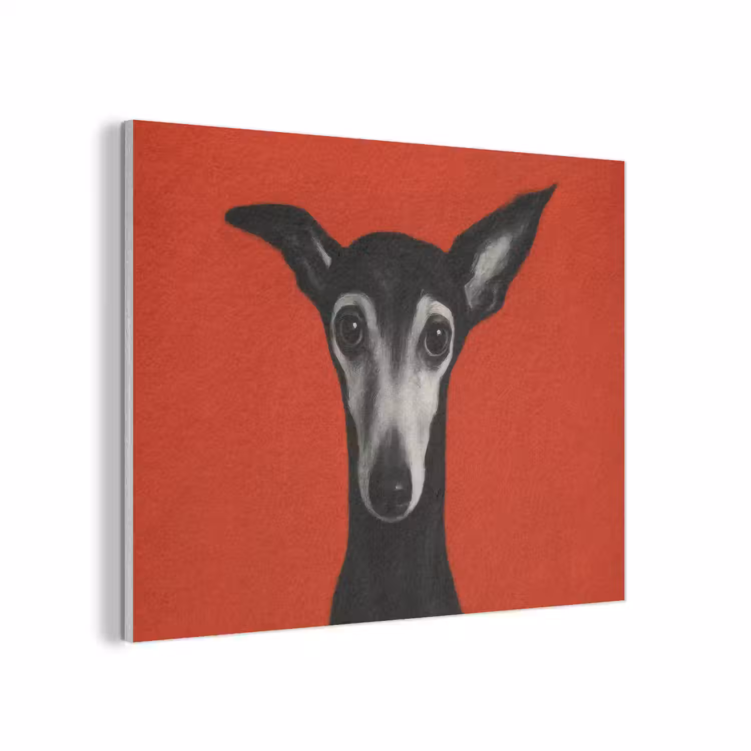 Windhond - Minimalistisch - Rood PET vilt klein -3d