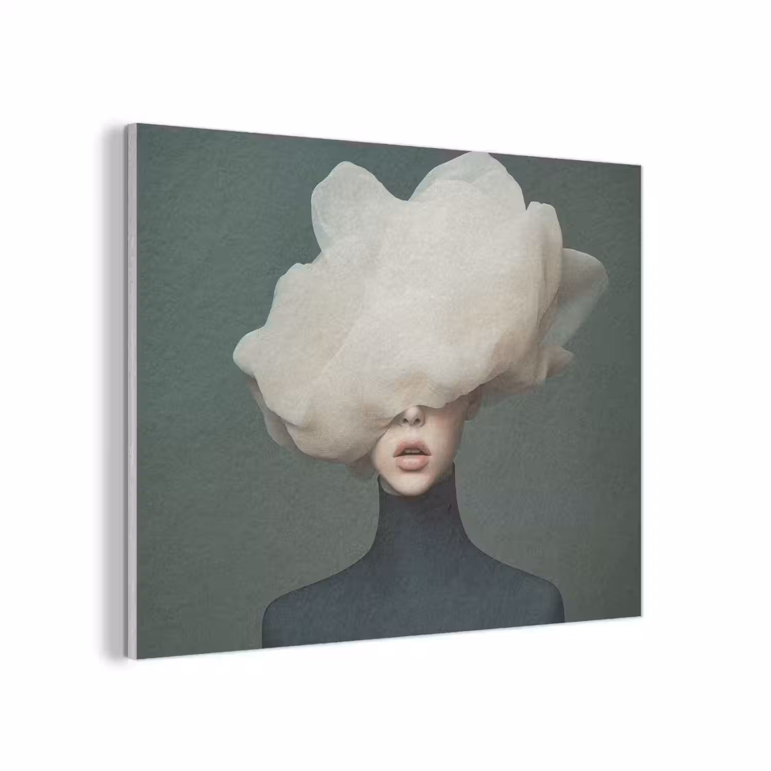 Hoed - Vrouw - Beige PET vilt klein -3d