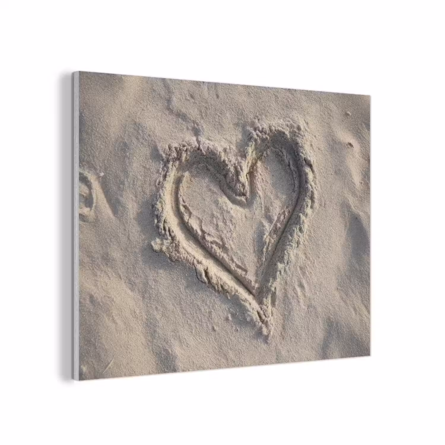 Hartvorm - Getekend - Beige - Zand PET vilt klein -3d