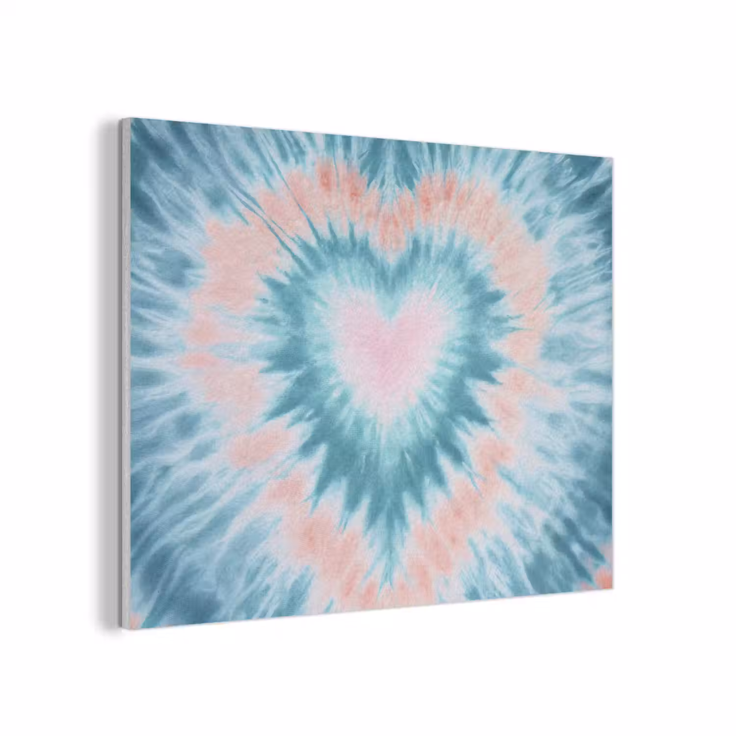 Hartvormig - Tie dye - Pasteltinten - Lichtgroen PET vilt klein -3d