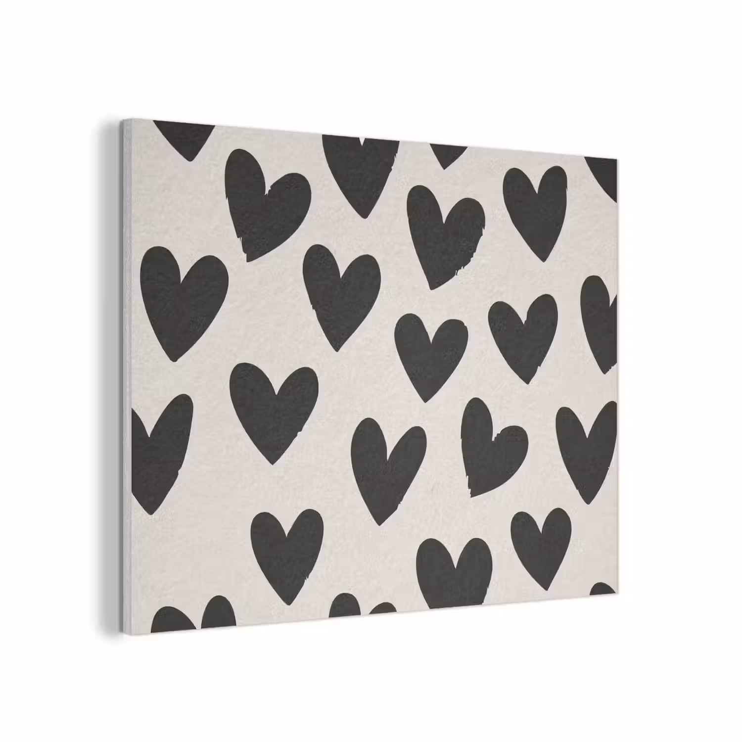 Hartjes - Zwart - Beige PET vilt klein -3d