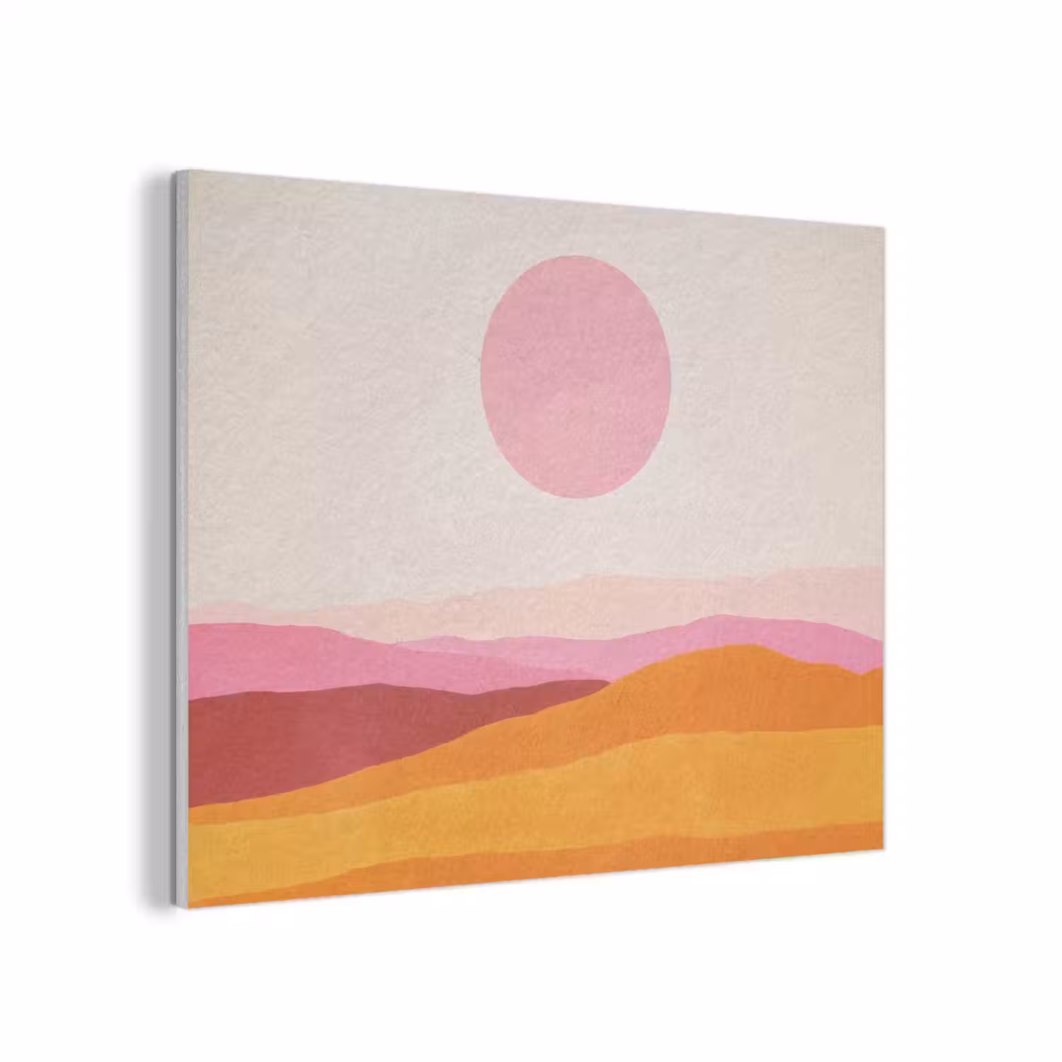Heuvels - Oranje - Zon - Abstract PET vilt klein -3d