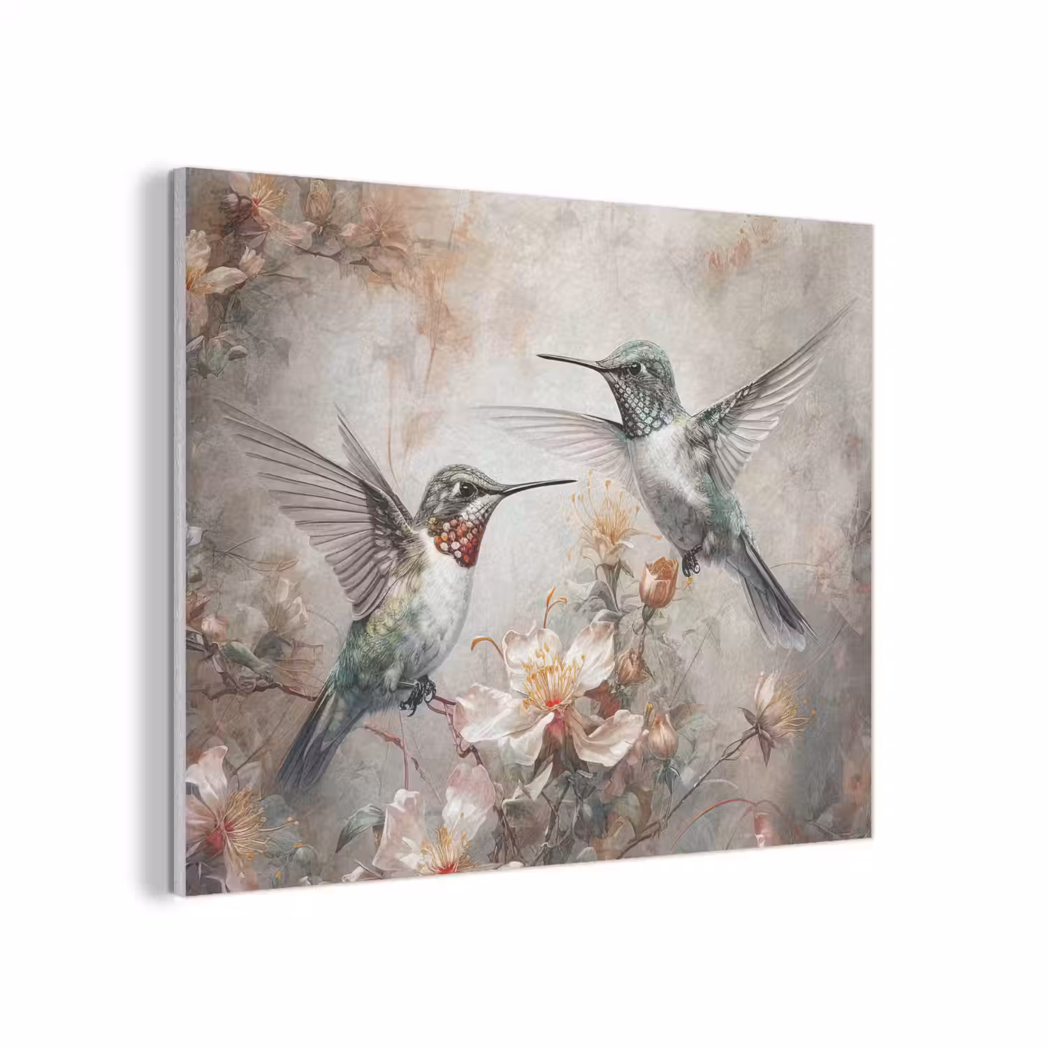 Kolibrie - Vogels - Bloemen - Planten PET vilt klein -3d