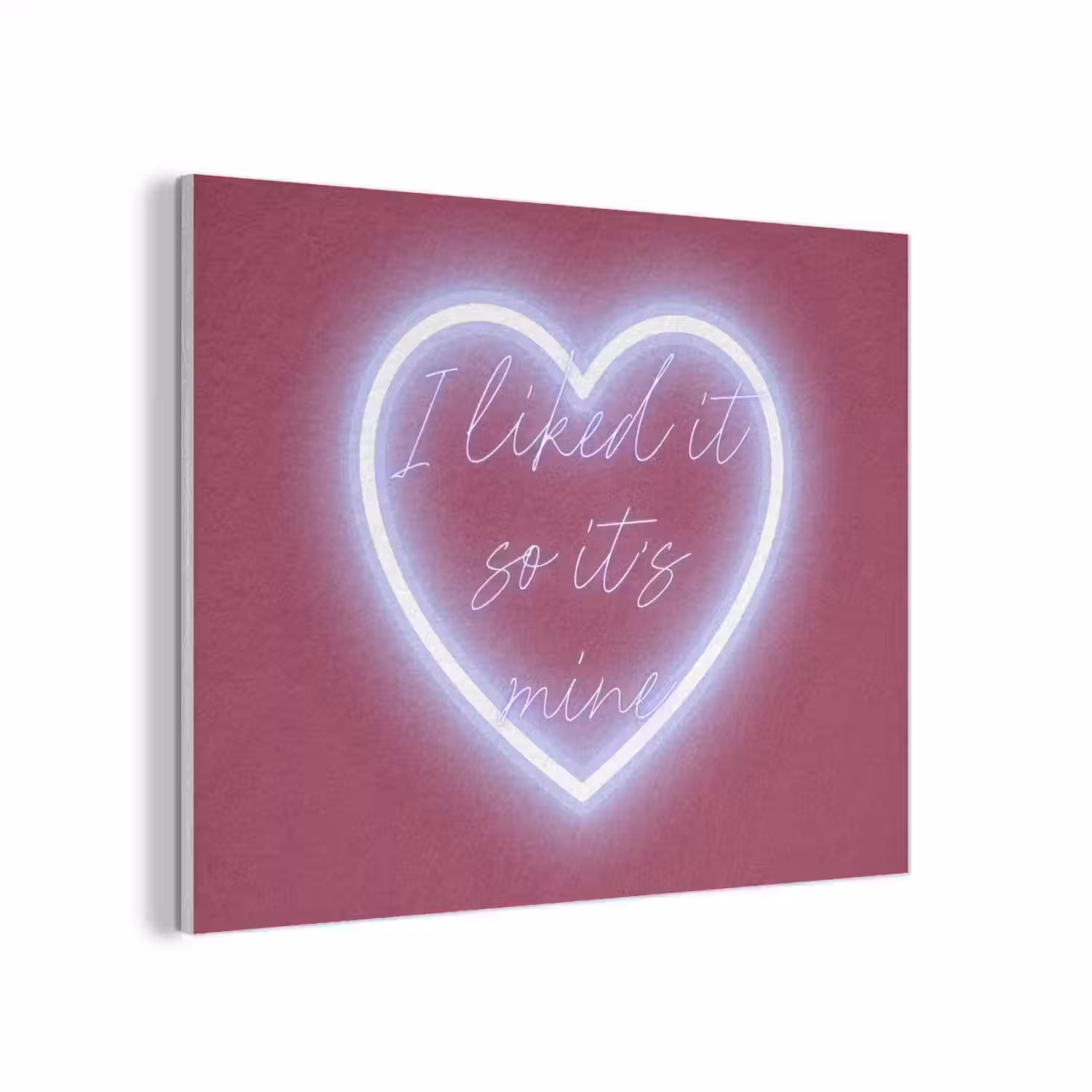 I liked it so it's mine - Neon hart - Roze PET vilt klein -3d