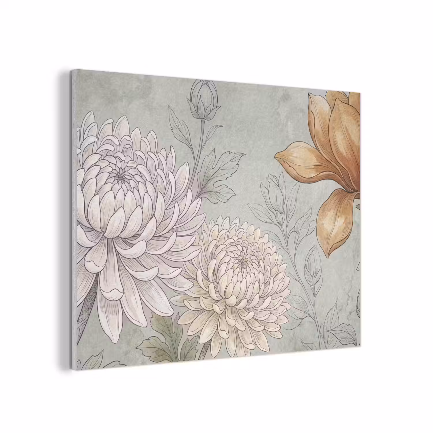 Illustratie - Bloemen - Groen PET vilt klein -3d