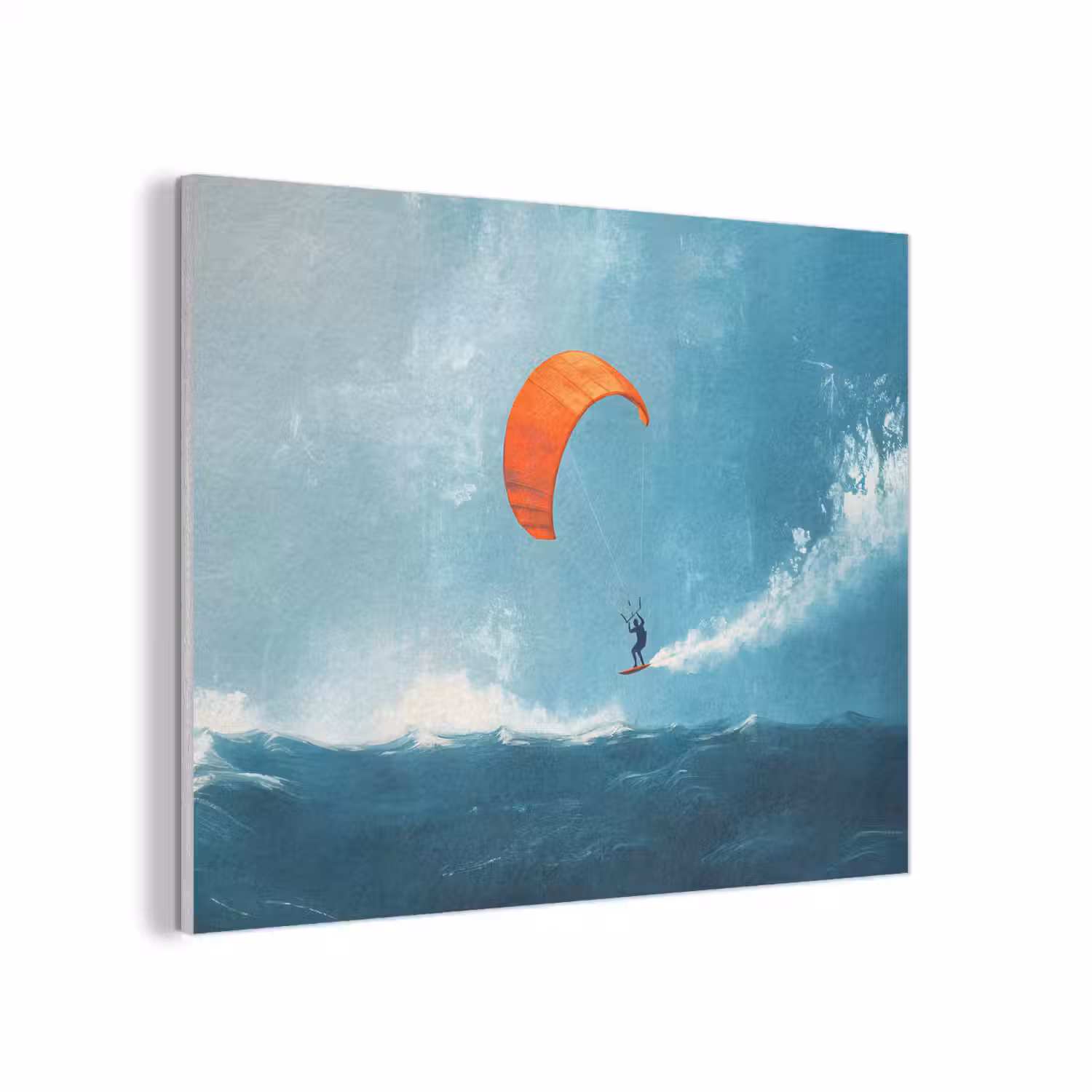 Kitesurfer - Oranje - Zee - Lucht PET vilt klein -3d