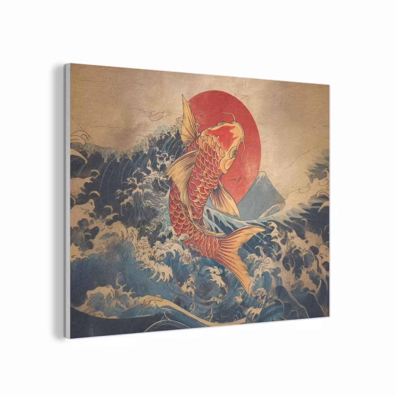 Koi - Zee - Golven - Zon PET vilt klein -3d