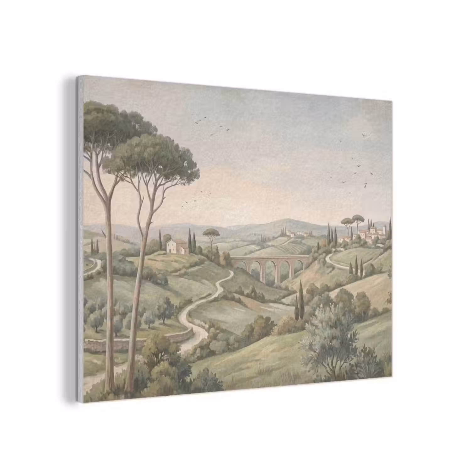 Landschap - Heuvels - Zandpad - Groen PET vilt klein -3d