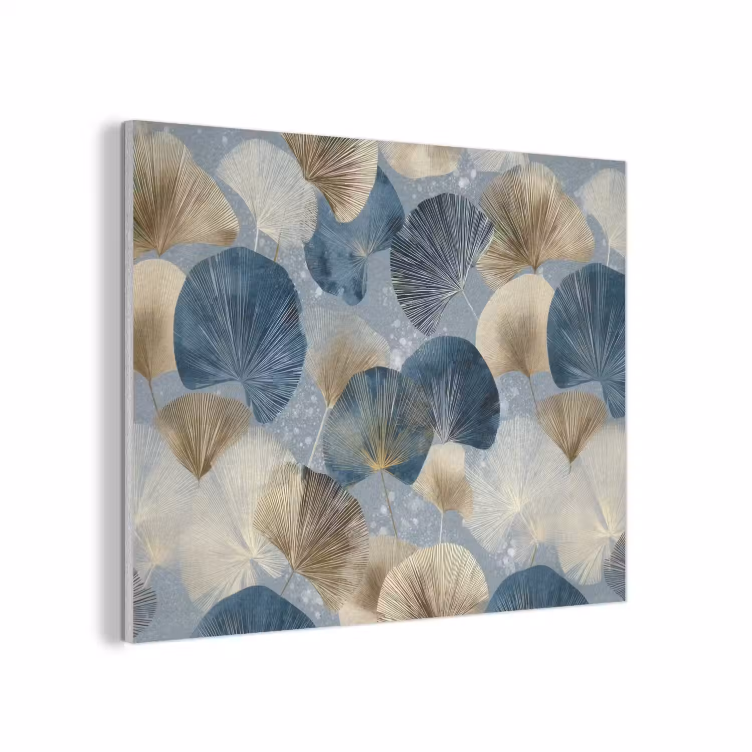 Bladeren - Abstract - Goud - Blauw PET vilt klein -3d