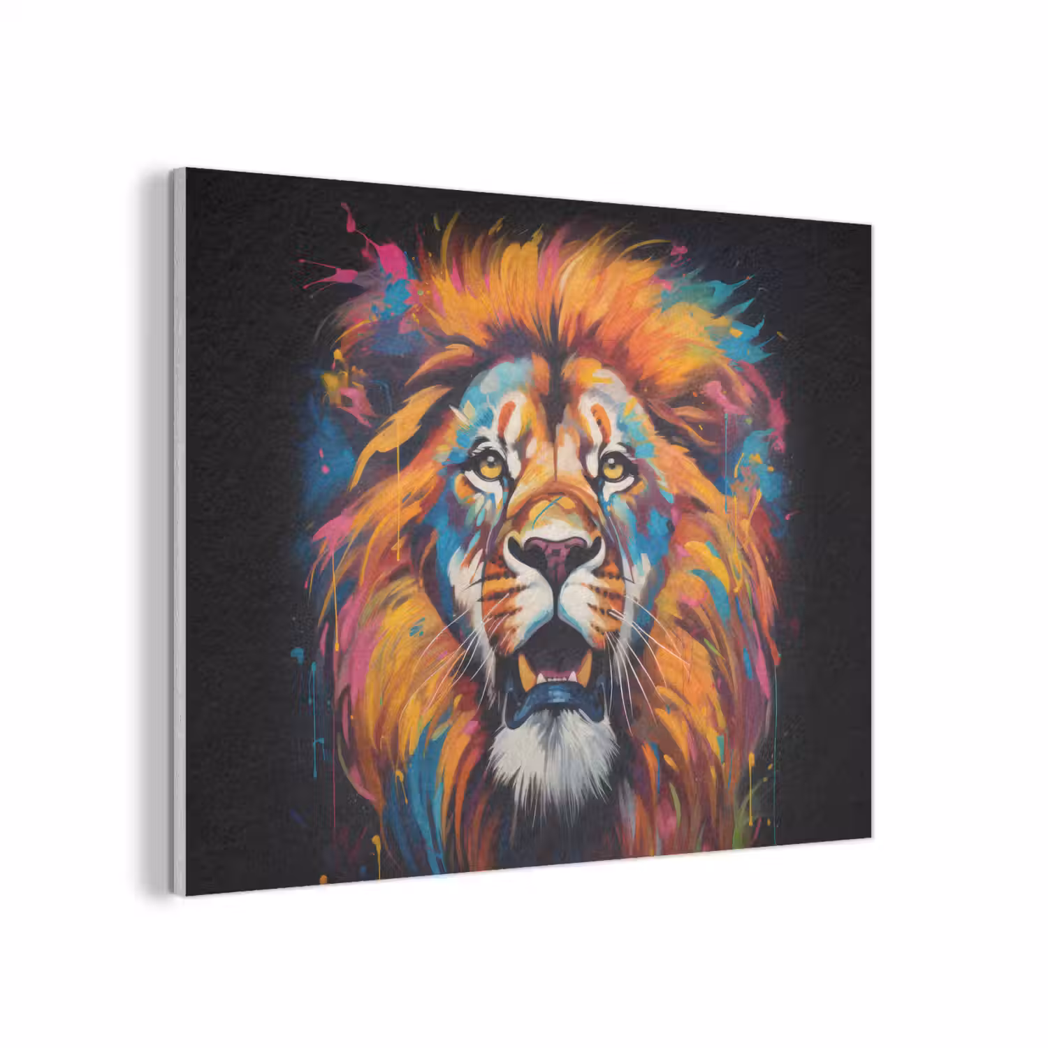 Leeuw - Graffiti - Dieren - Zwart PET vilt klein -3d