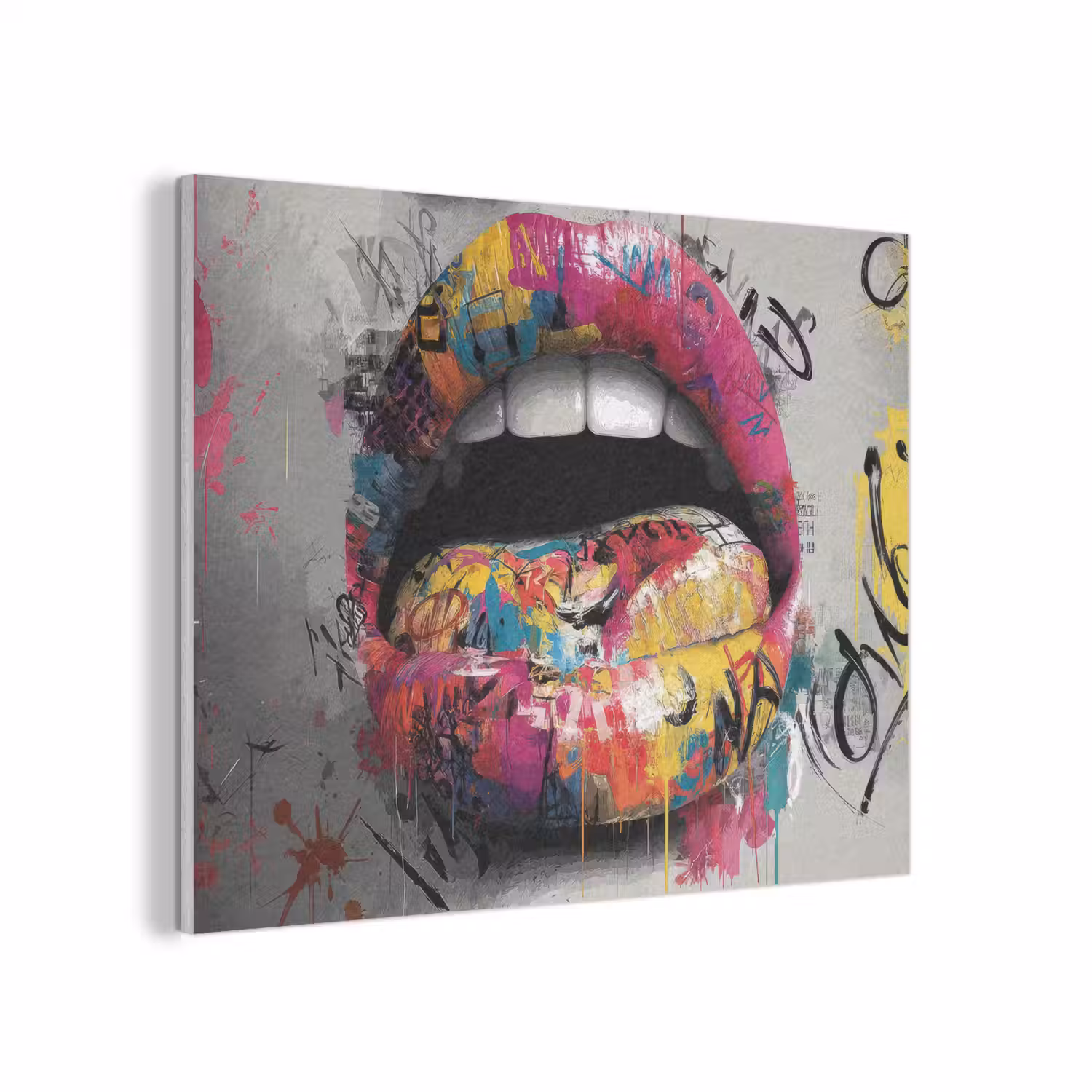 Lippen - Graffiti - Expressief PET vilt klein -3d
