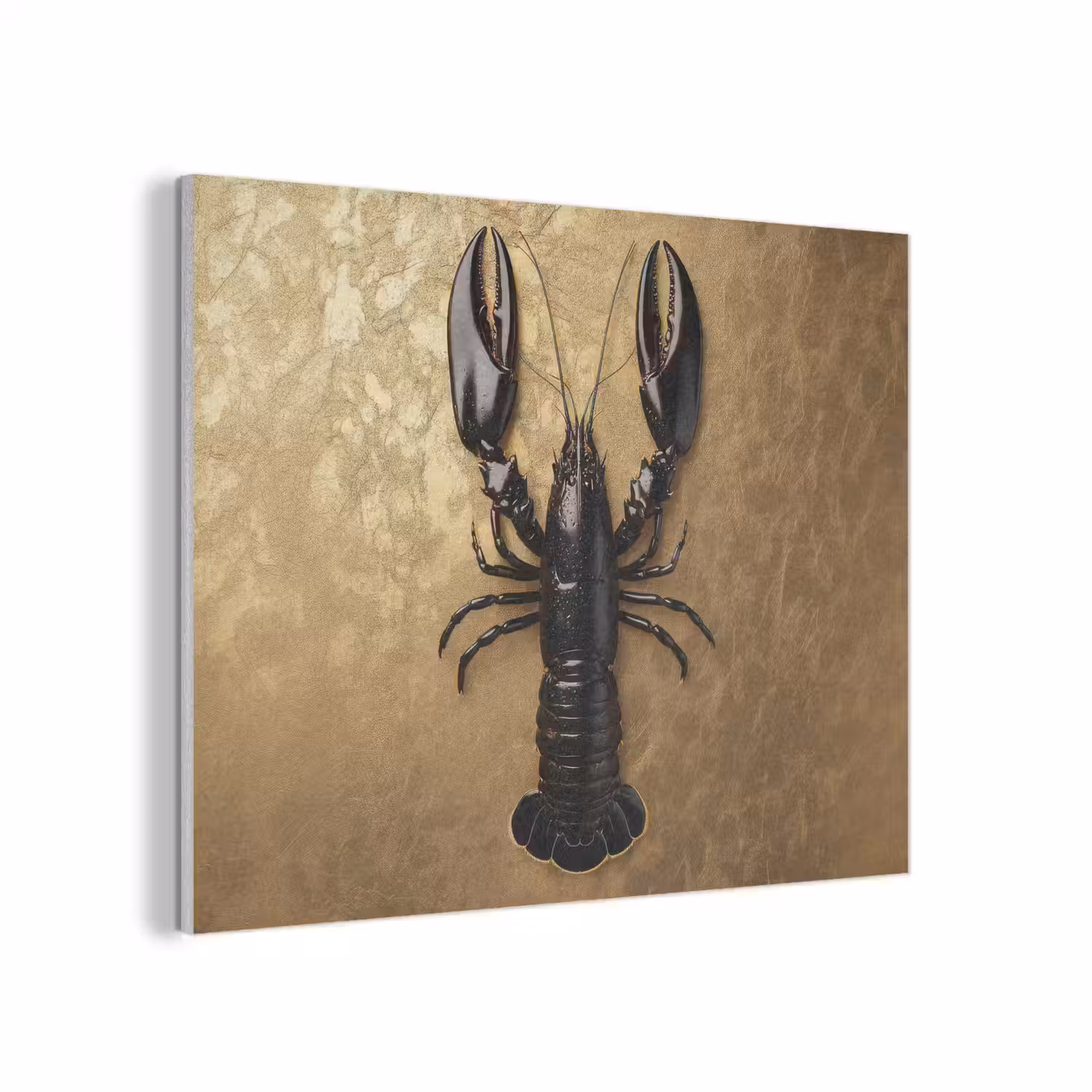 Kreeft - Zwart - Goud - Luxe PET vilt klein -3d