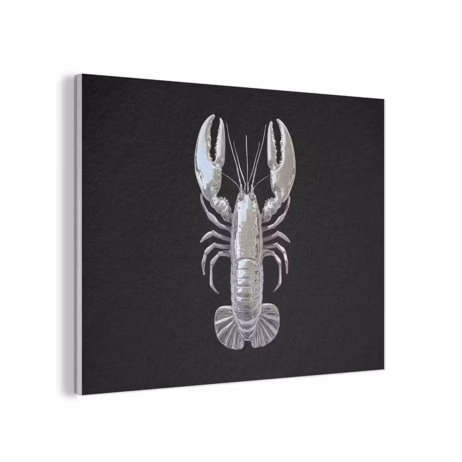 Kreeft - Zilver - Metallic - Luxe PET vilt klein -3d