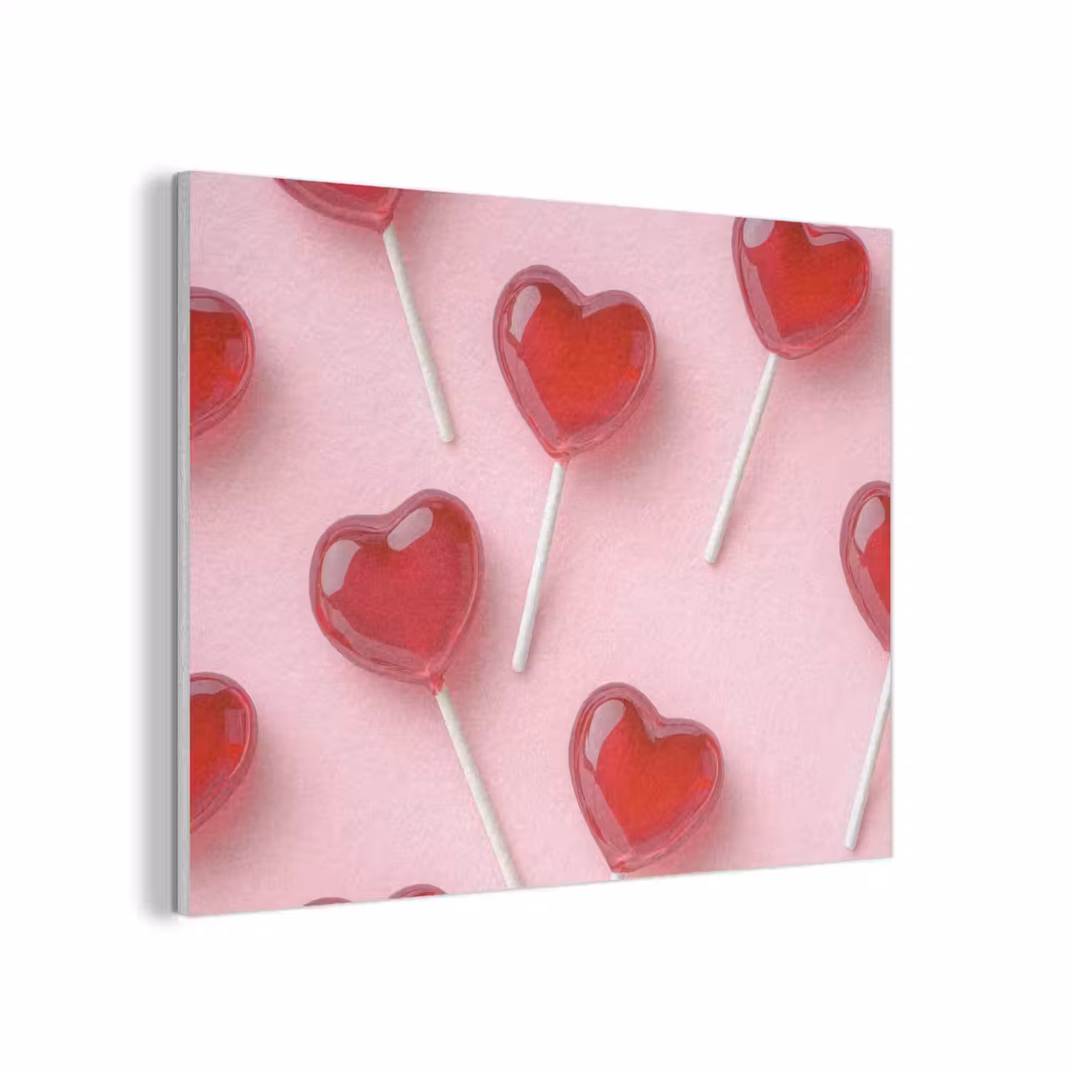 Lollies - Hartjes - Roze PET vilt klein -3d