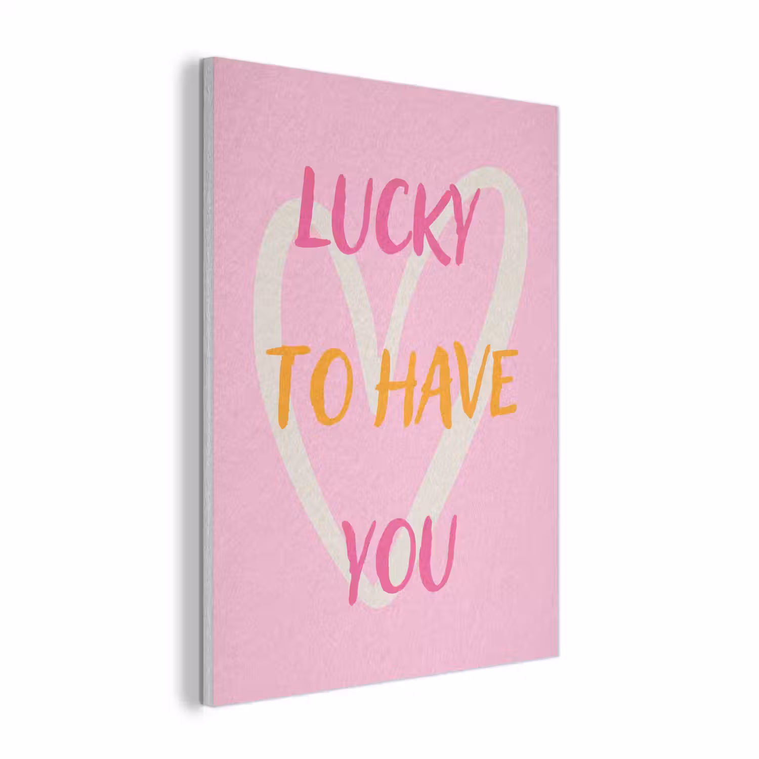 Lucky - Love - Valentijn - Roze PET vilt klein -3d