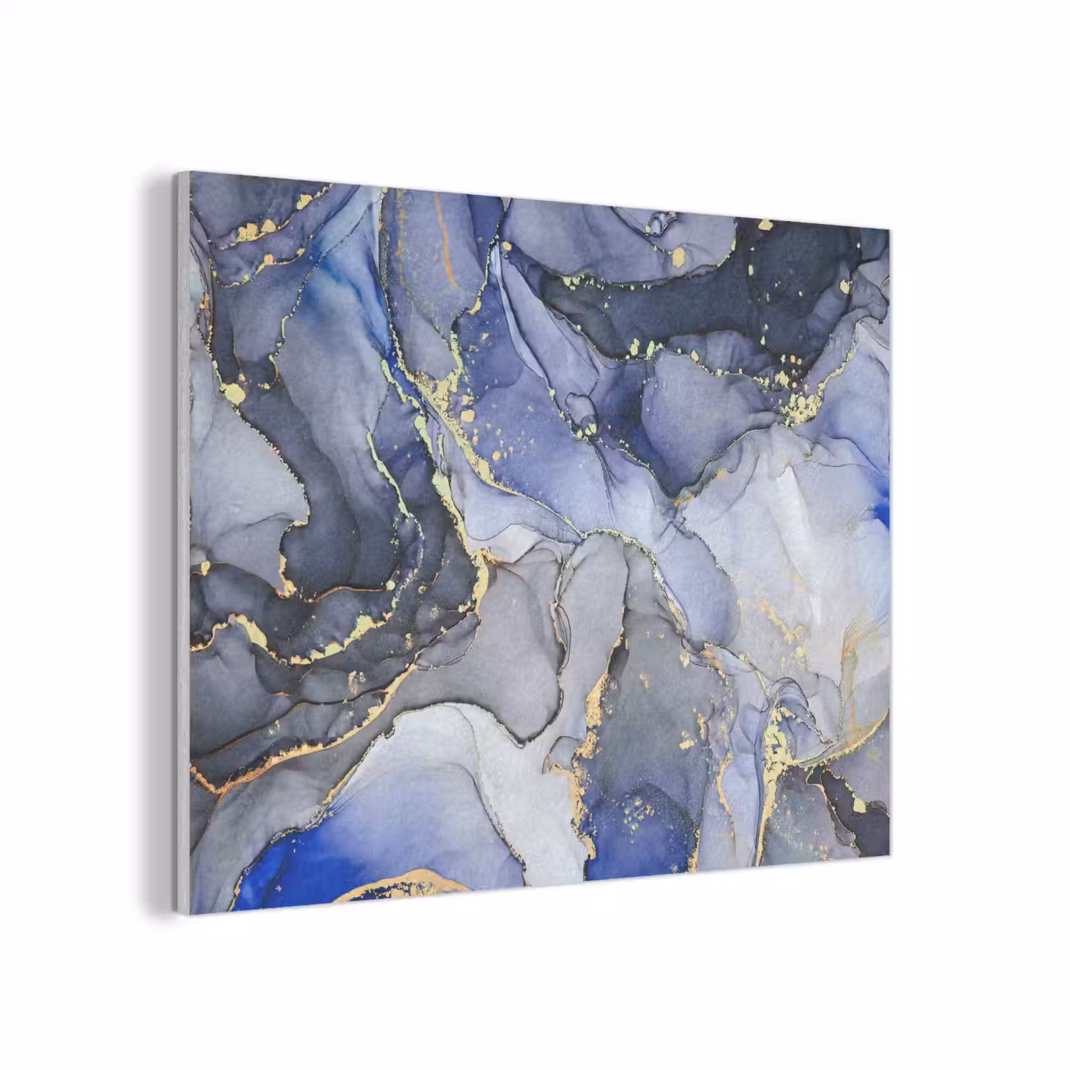 Marmer - Goud - Abstract - Blauw PET vilt klein -3d