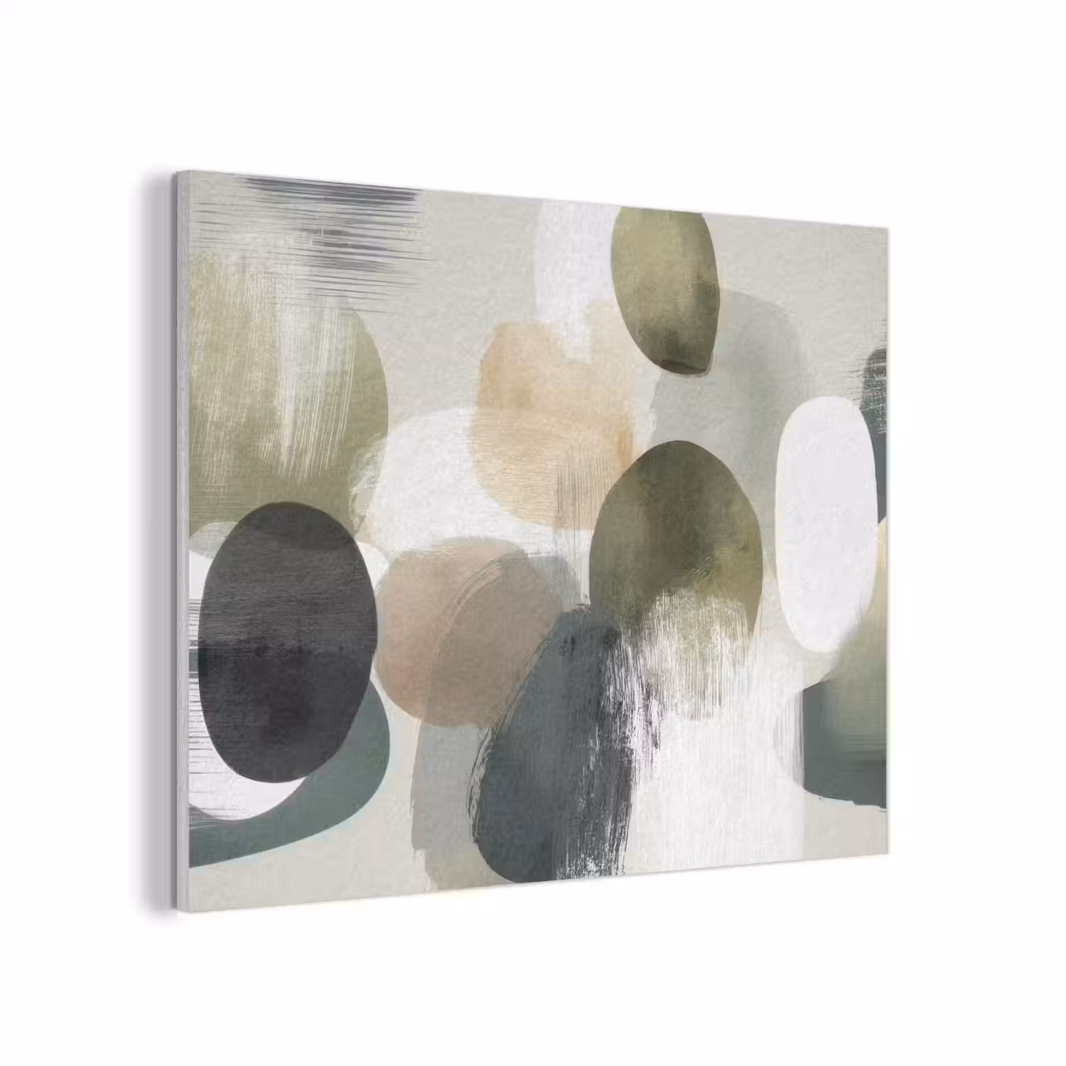 Minimalistisch - Cirkels - Penseelstreken - Beige PET vilt klein -3d