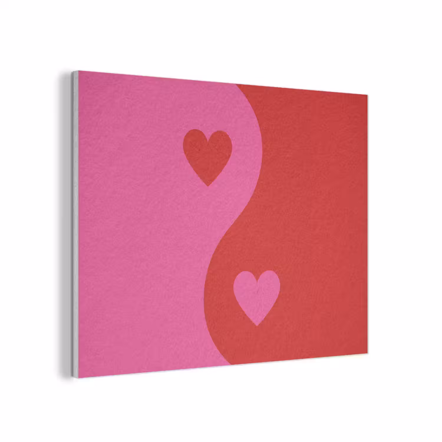 Minimalistisch - Rood - Roze - Hartjes PET vilt klein -3d
