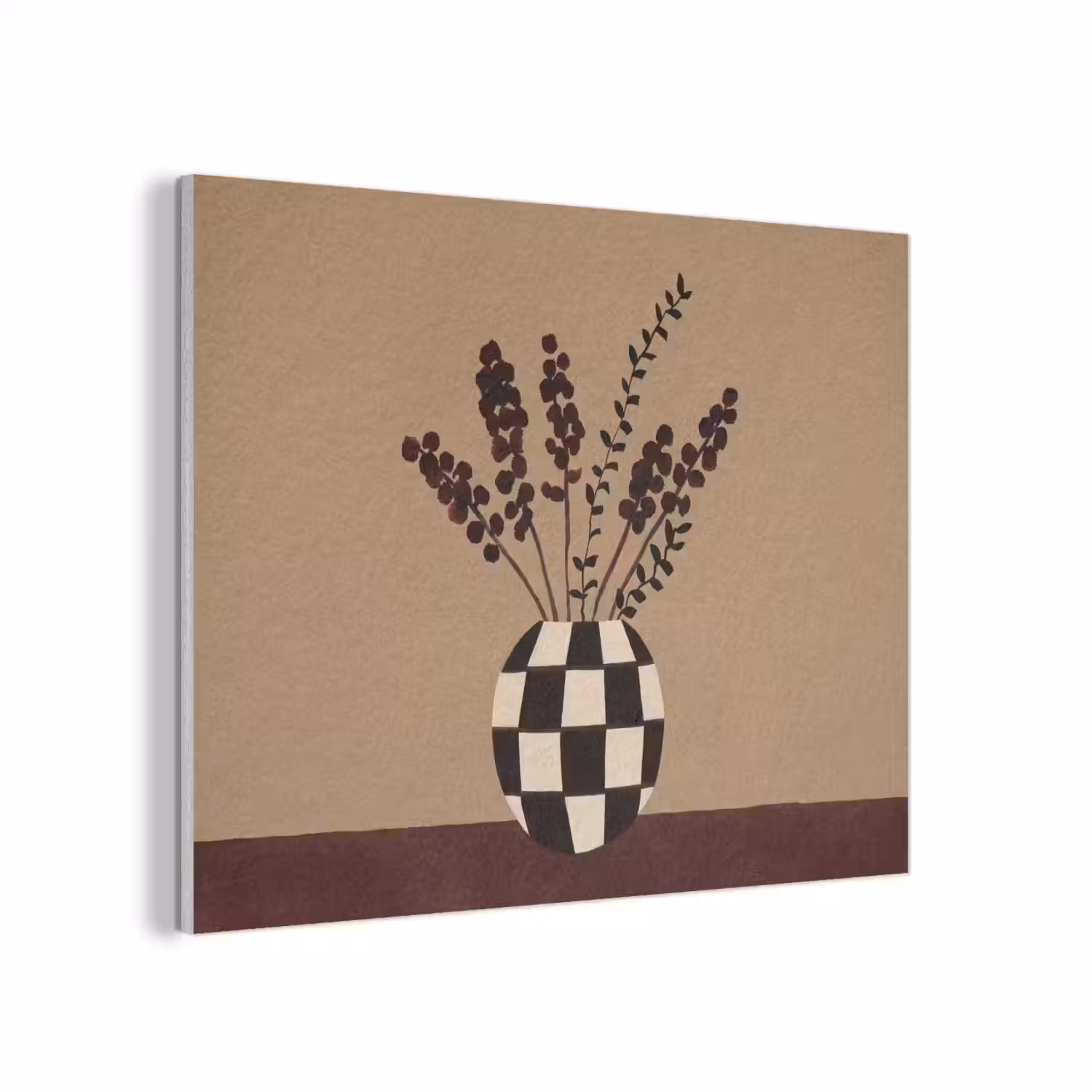 Minimalistisch - Vaas - Bloemen - Bruin PET vilt klein -3d