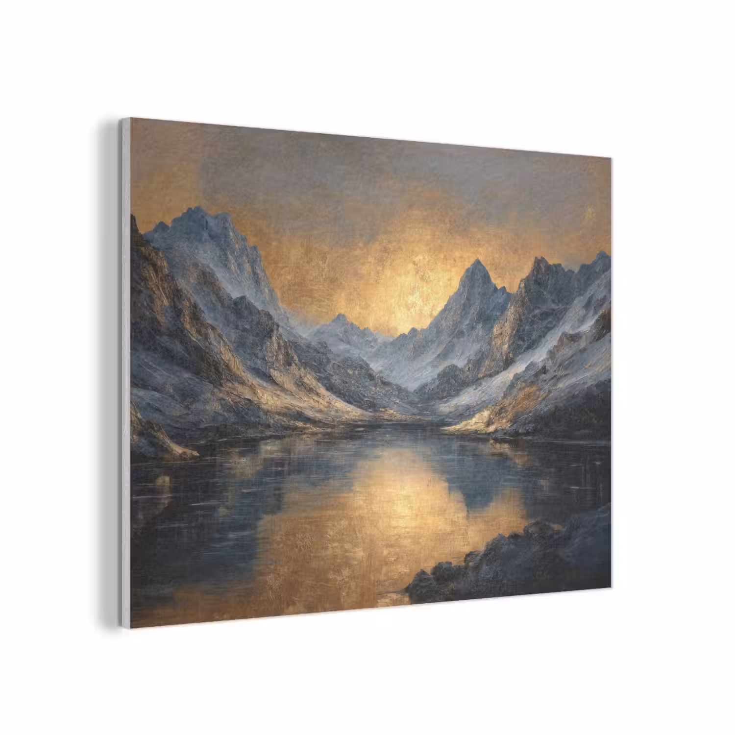 Berglandschap met Gouden Zonsondergang PET vilt klein -3d