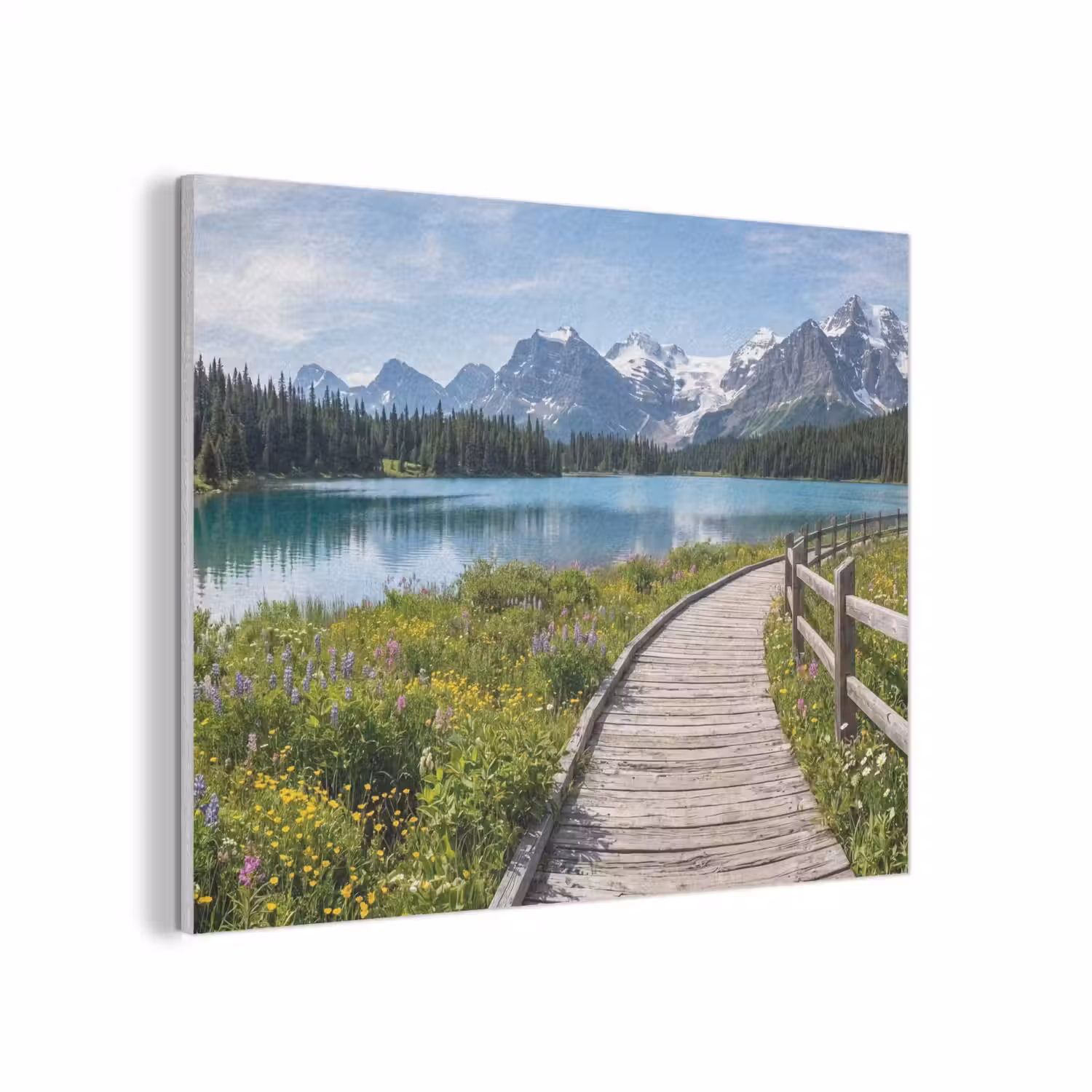 Bergen - Meer - Landschap - Blauw PET vilt klein -3d