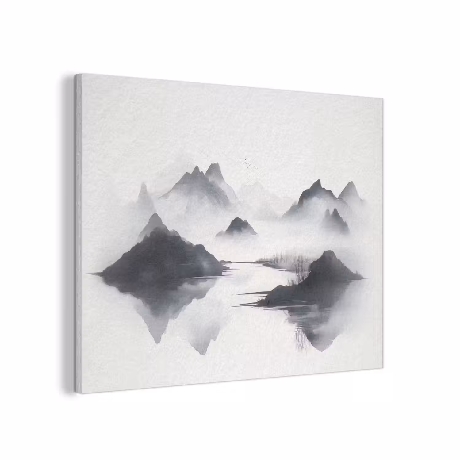 Bergen - Mistig - Water - Wit PET vilt klein -3d