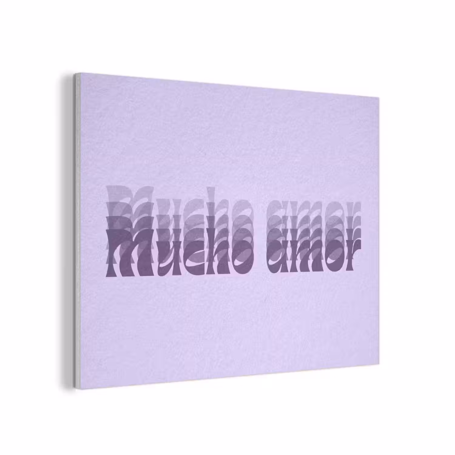 Mucho amor - Paars - Gelaagde letters PET vilt klein -3d