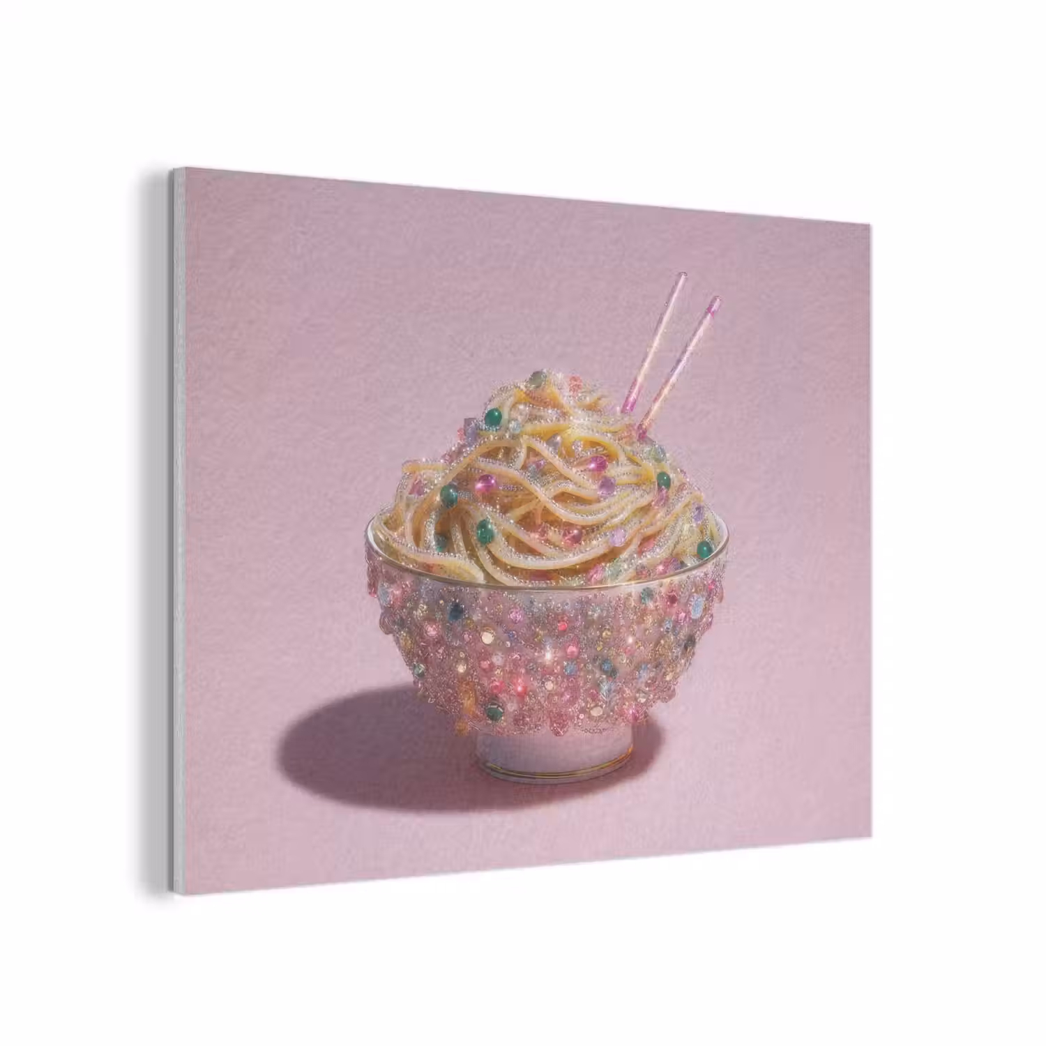 Noodles - Edelstenen - Stokjes - Roze PET vilt klein -3d