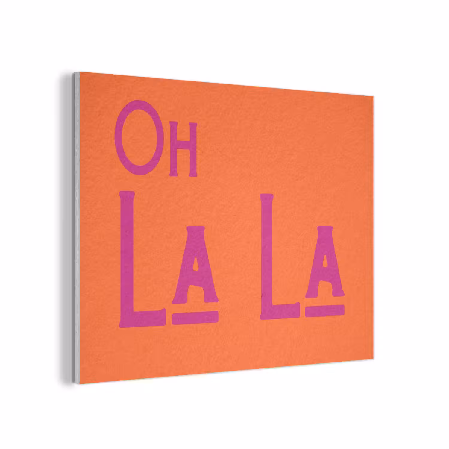 Oh la la - Oranje - Roze - Scheeflettertype PET vilt klein -3d
