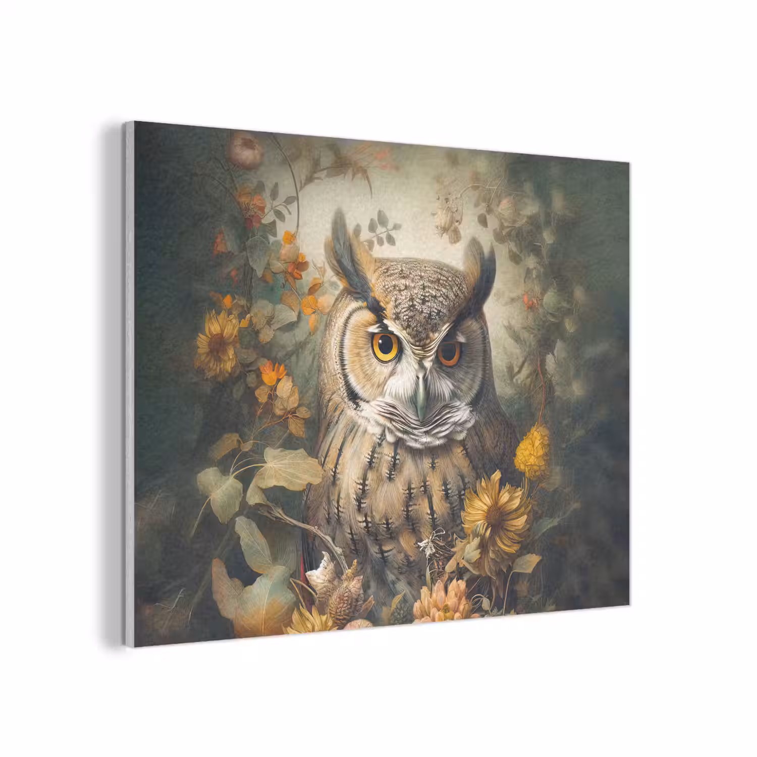 Uil - Vogels - Bloemen - Natuur PET vilt klein -3d