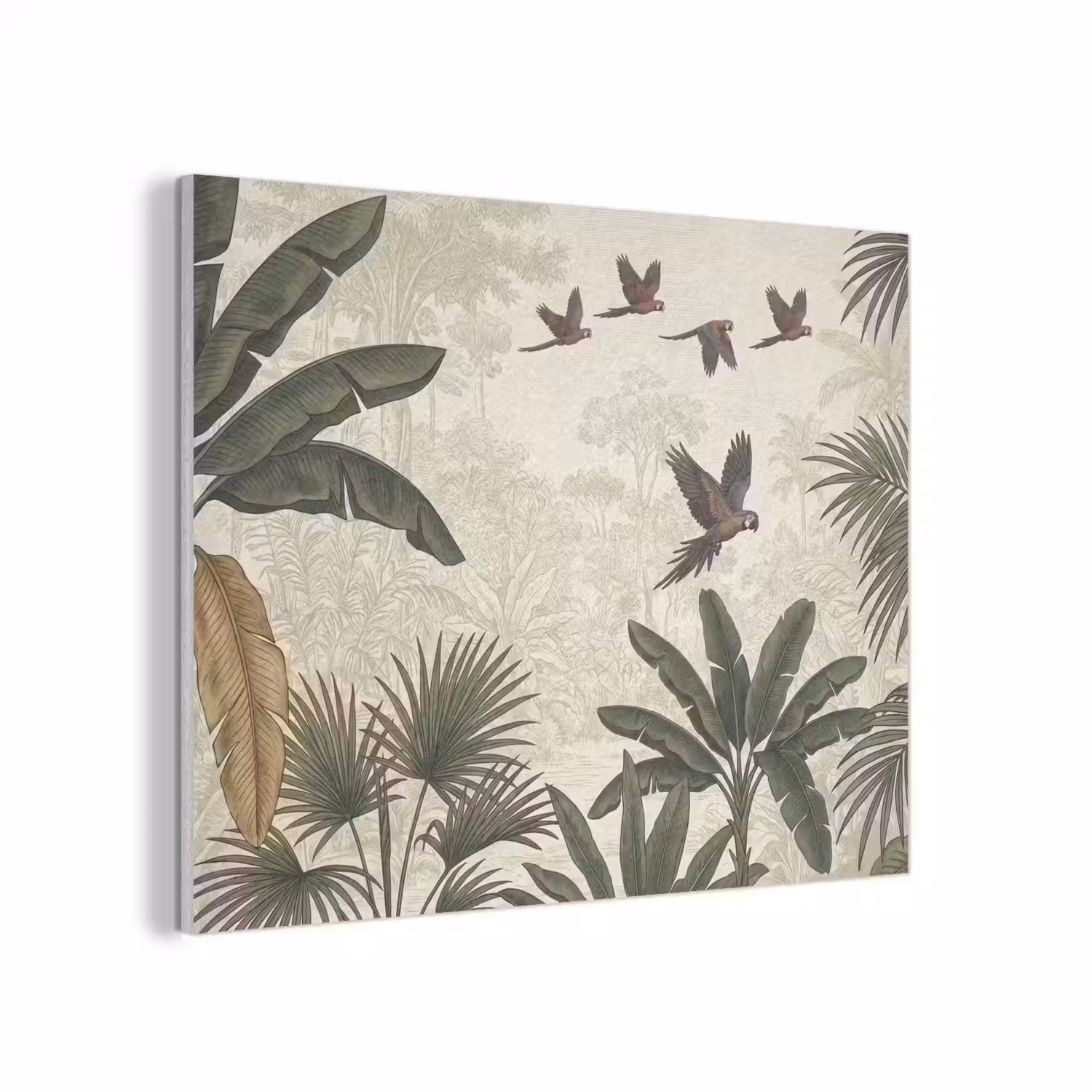 Papagaaien - Jungle - Tropisch - Green PET vilt klein -3d