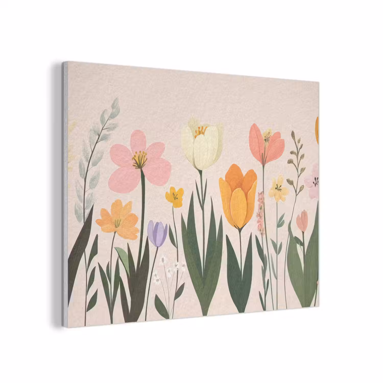 Pasteltinten - Bloemen - Illustratie PET vilt klein -3d