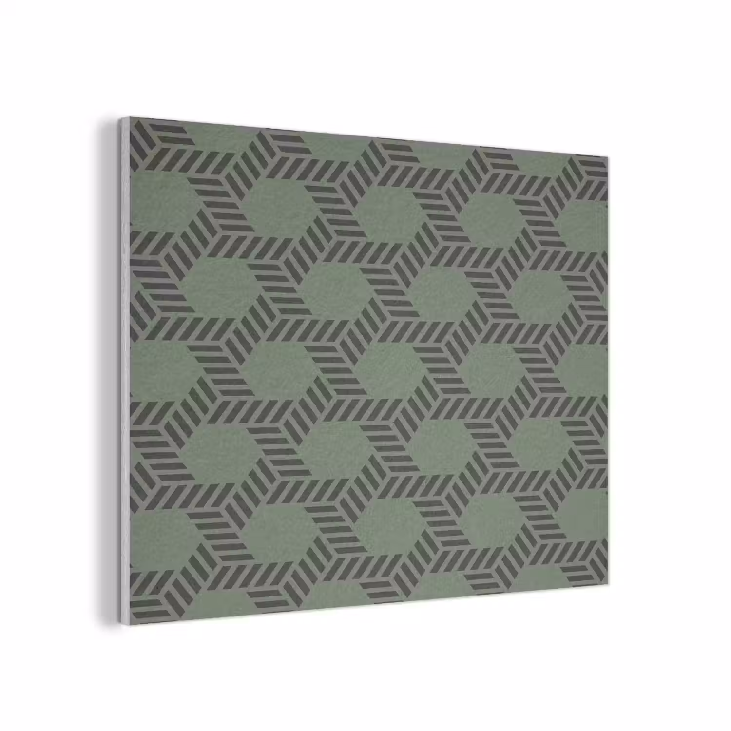 Patroon - Groen - Geometrisch PET vilt klein 837 -3d