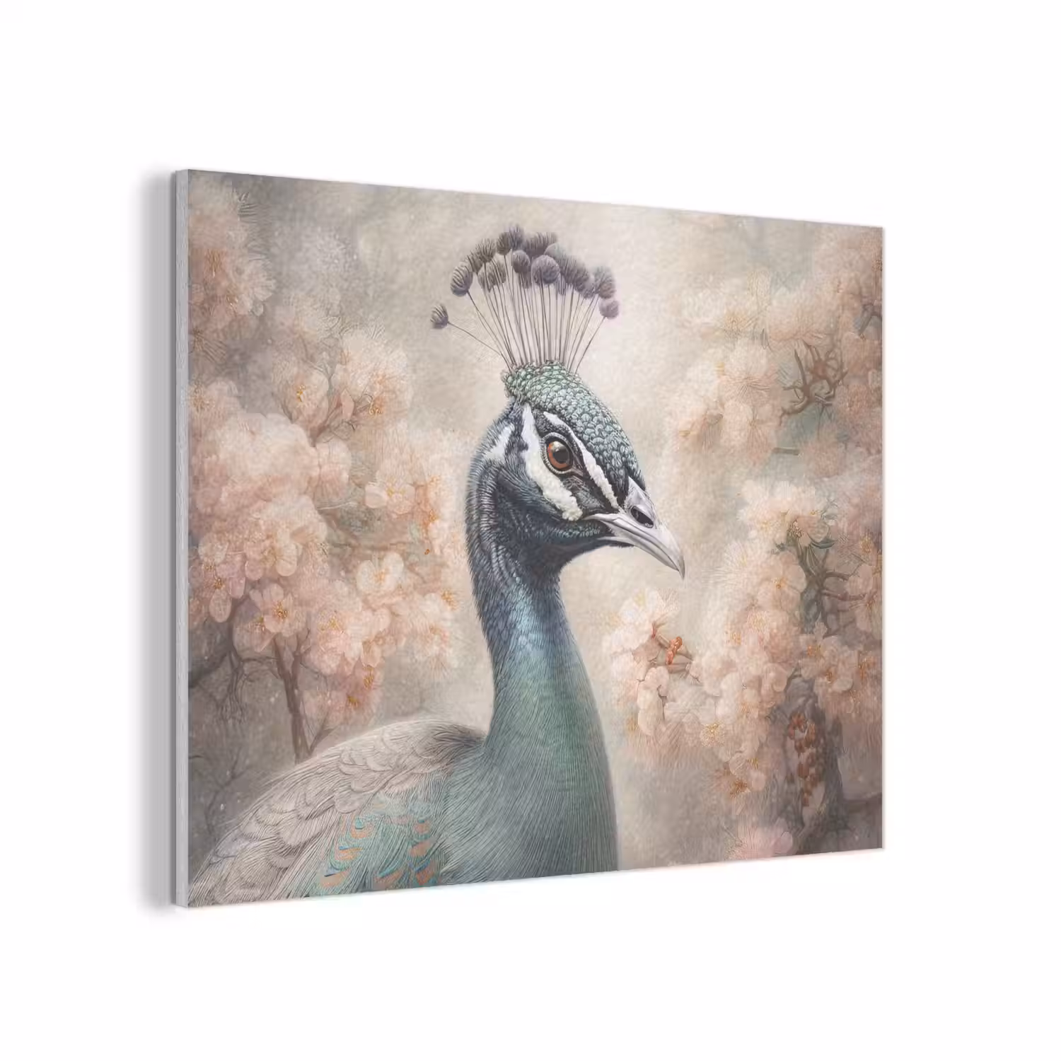 Pauw - Vogels - Bloemen - Boom - Botanisch PET vilt klein -3d